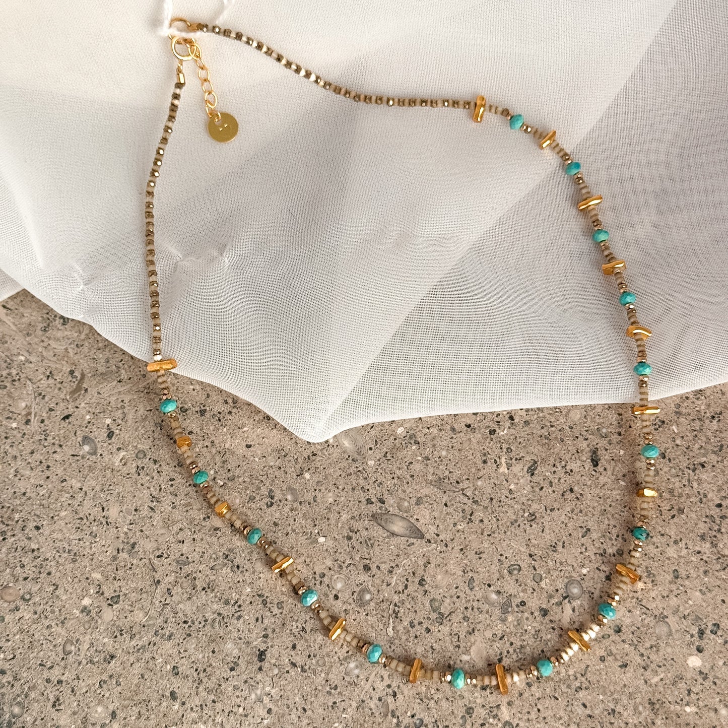 Collana Teresia con turchese e pietre Miyuki - Spiritual - Lumiere Bijoux