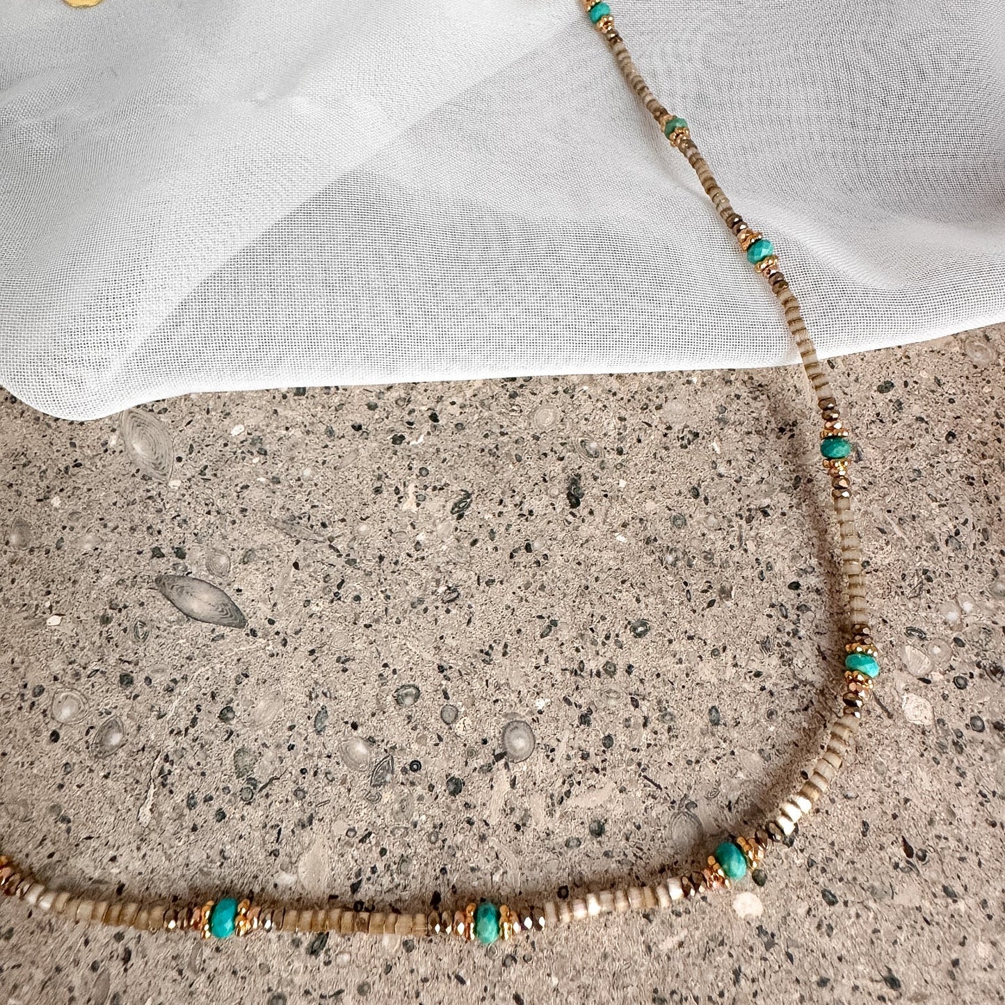 Collana Aura con turchese e pietre Miyuki - Spiritual - Lumiere Bijoux