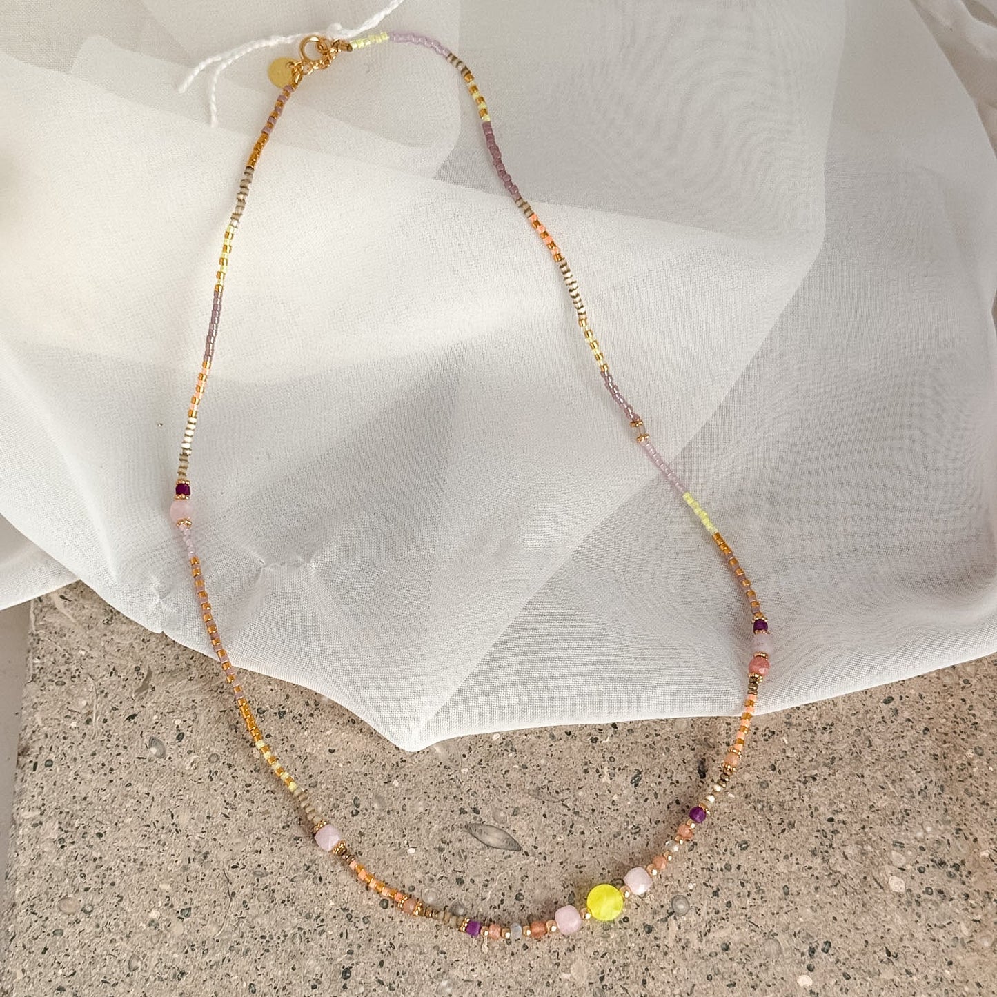 Collana Sonia con pietre Miyuki e pietre semi preziose Spiritual - Lumiere Bijoux