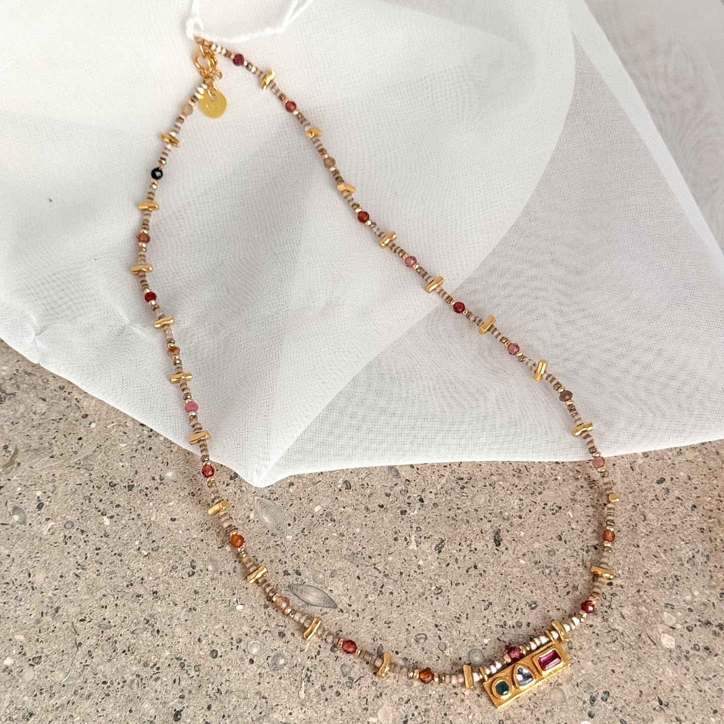 Collana Bruna con tanzanite e pietre Miyuki - Spiritual - Lumiere Bijoux