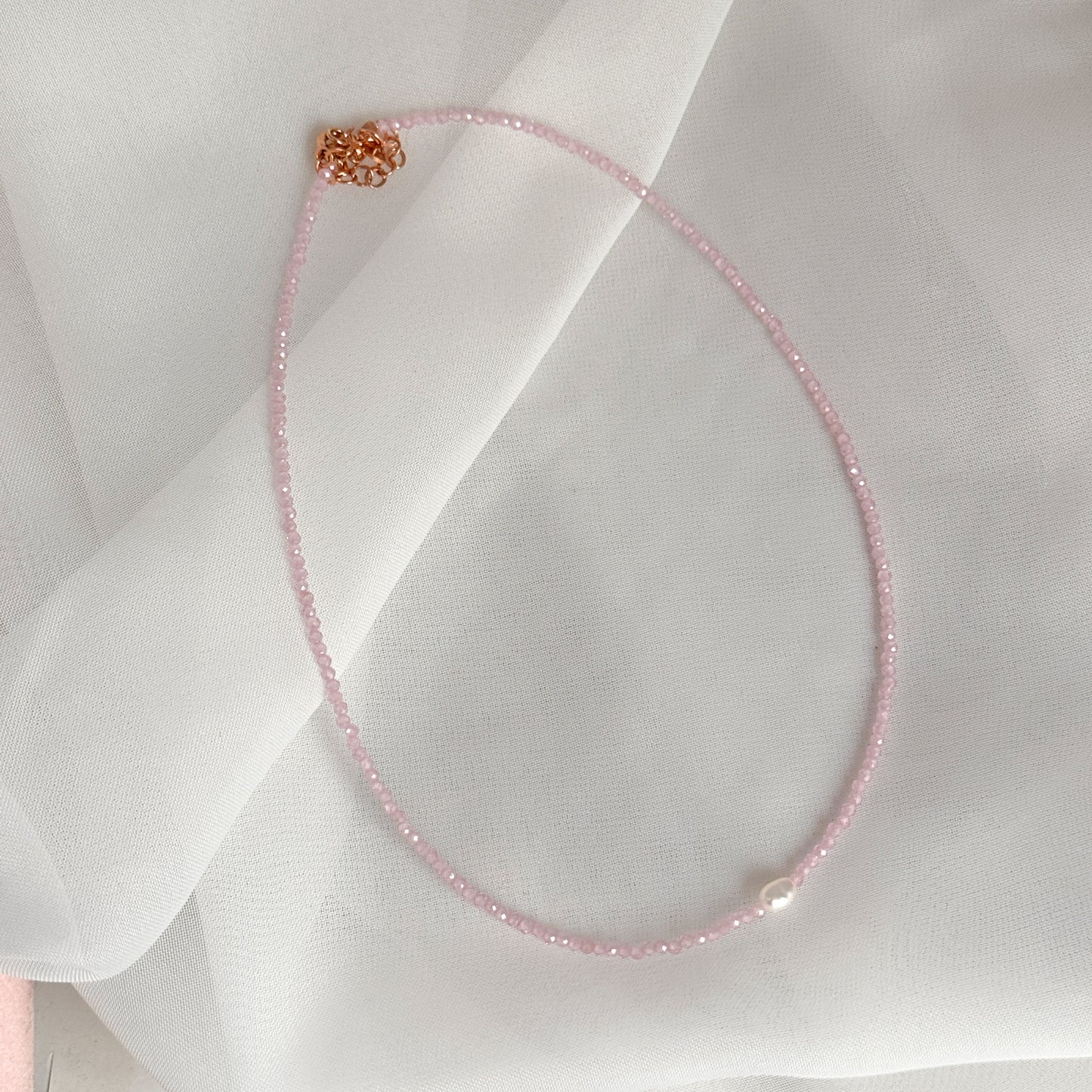 Collane choker Cristalli Colorati e Perla Risino centrale - 35cm - Lumiere Bijoux