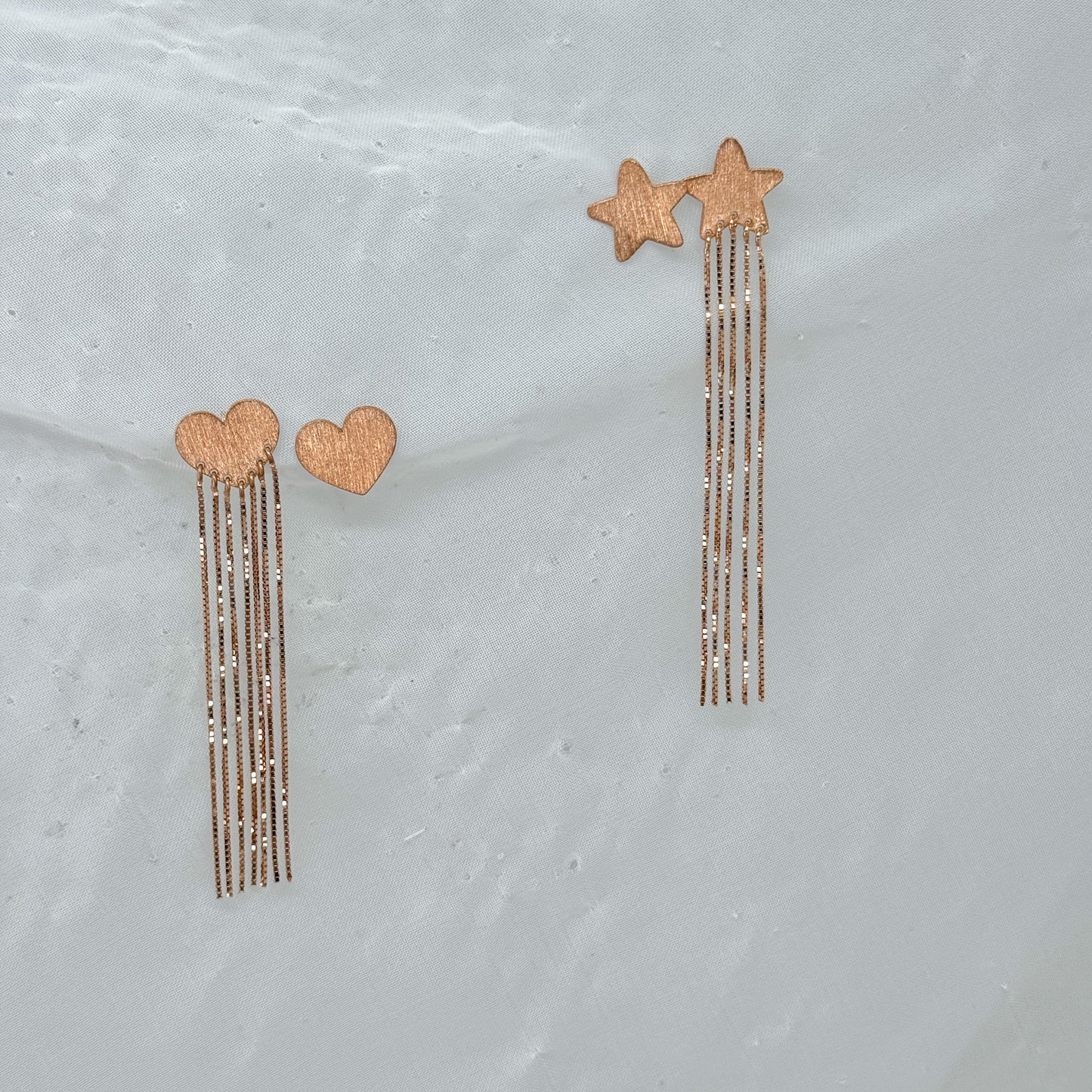 Coppia orecchini scoppiati a lobo con cascata di luce - Lumiere Bijoux