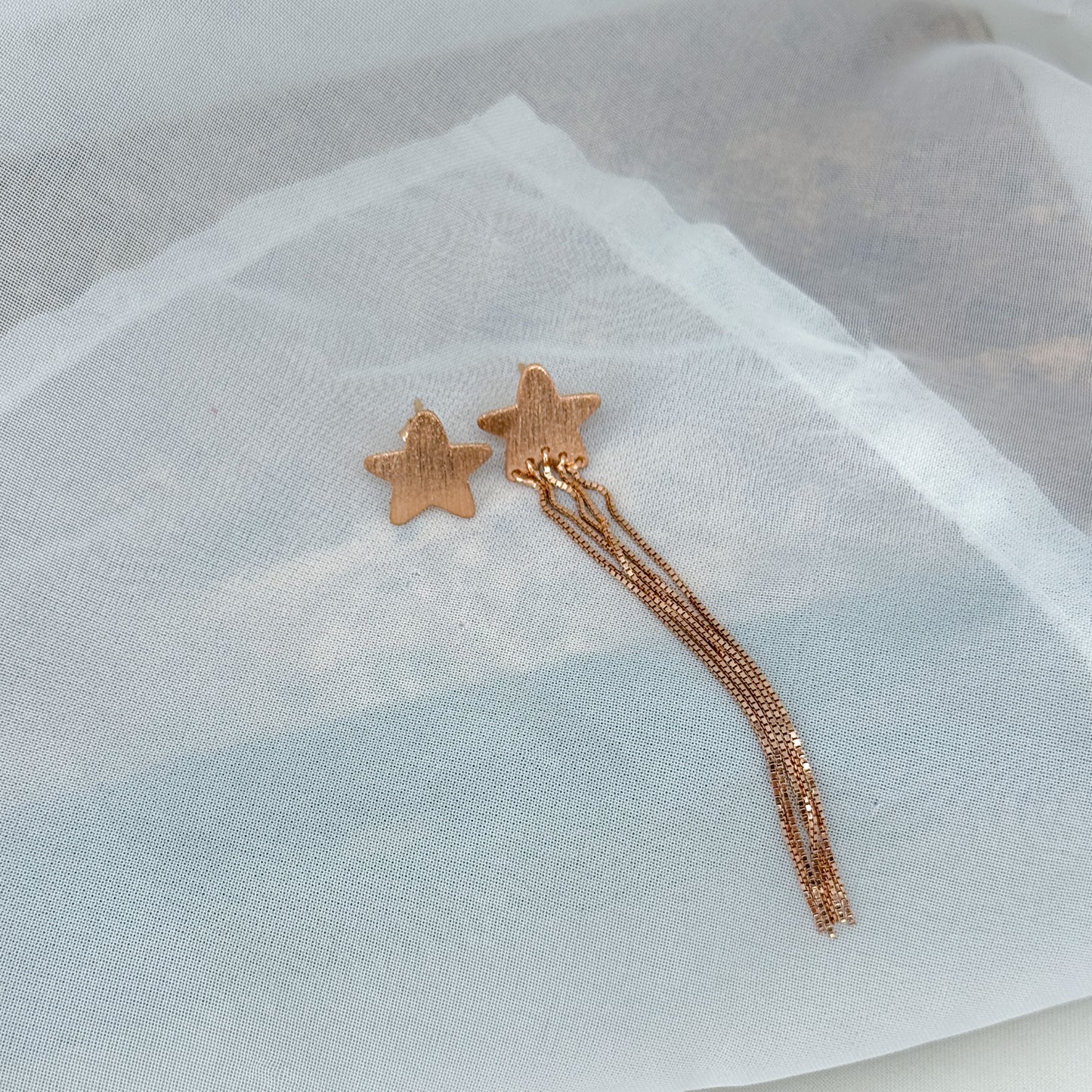 Coppia orecchini scoppiati a lobo con cascata di luce - Lumiere Bijoux