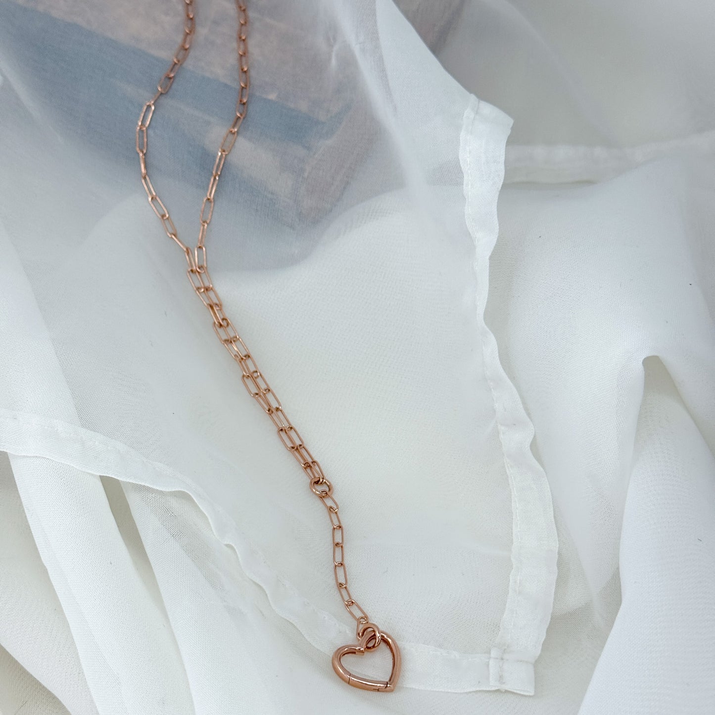 Collana catena sushi cm 47 con moschettone cuore - Lumiere Bijoux