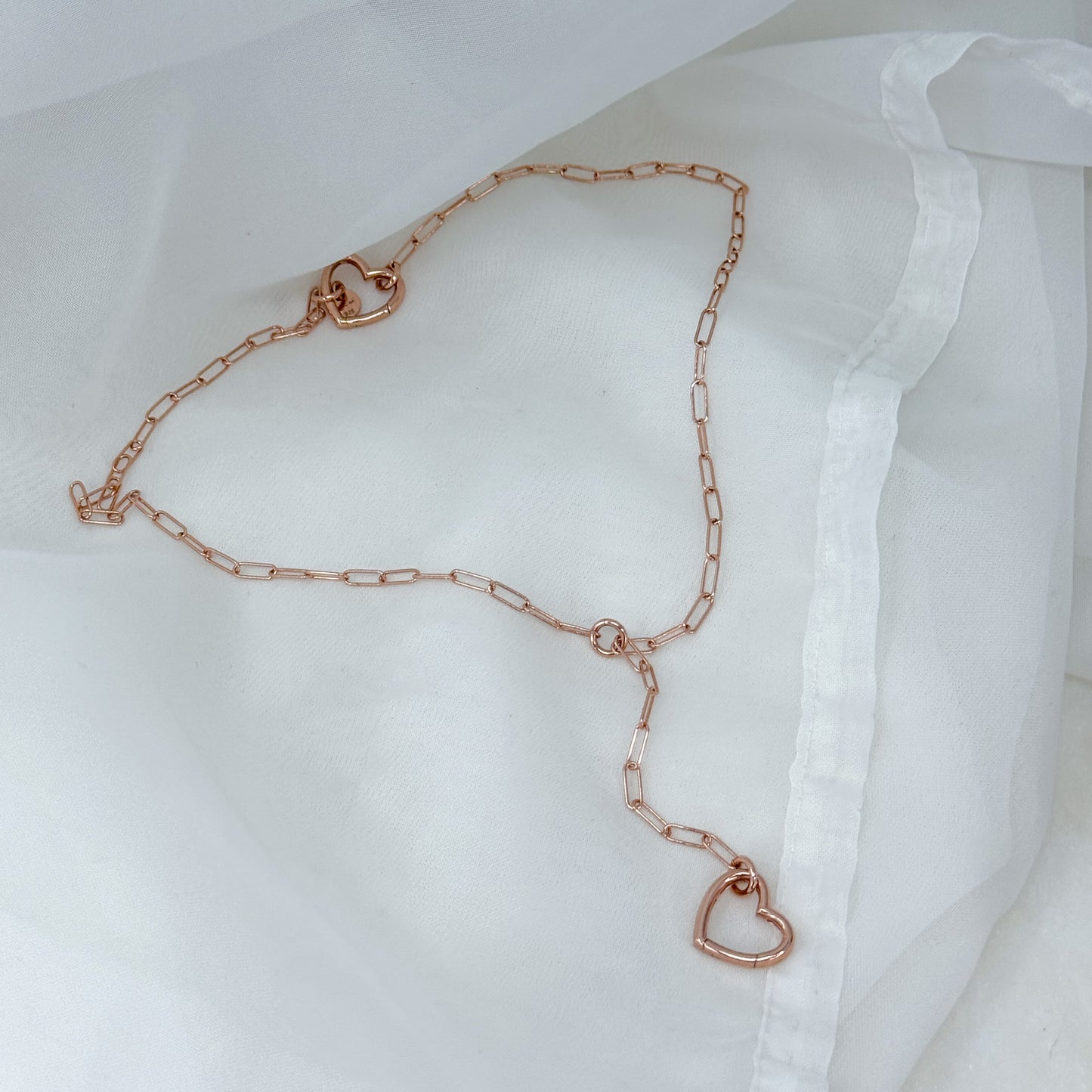 Collana catena sushi cm 47 con moschettone cuore - Lumiere Bijoux