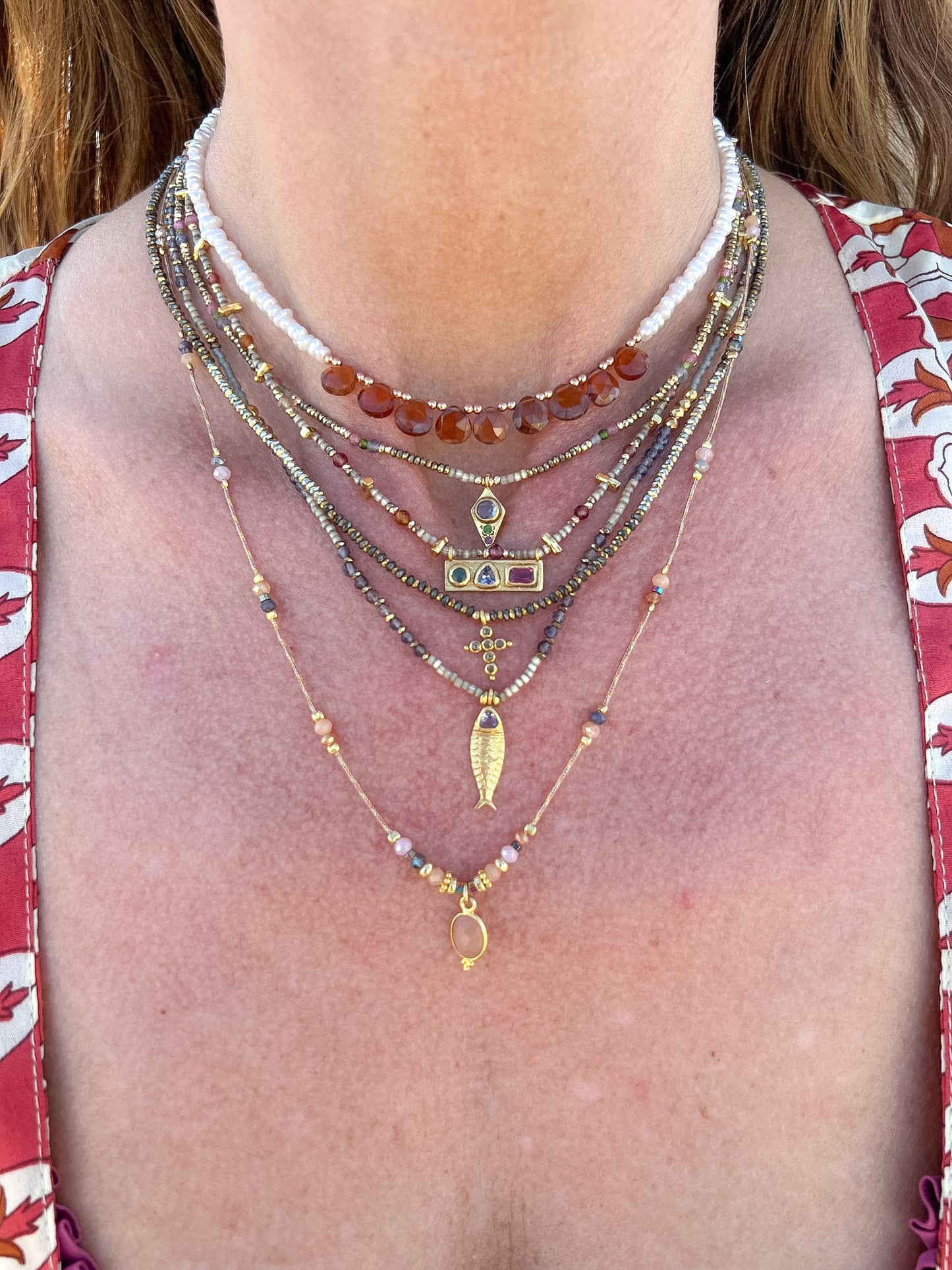 Collana Bruna con tanzanite e pietre Miyuki - Spiritual - Lumiere Bijoux