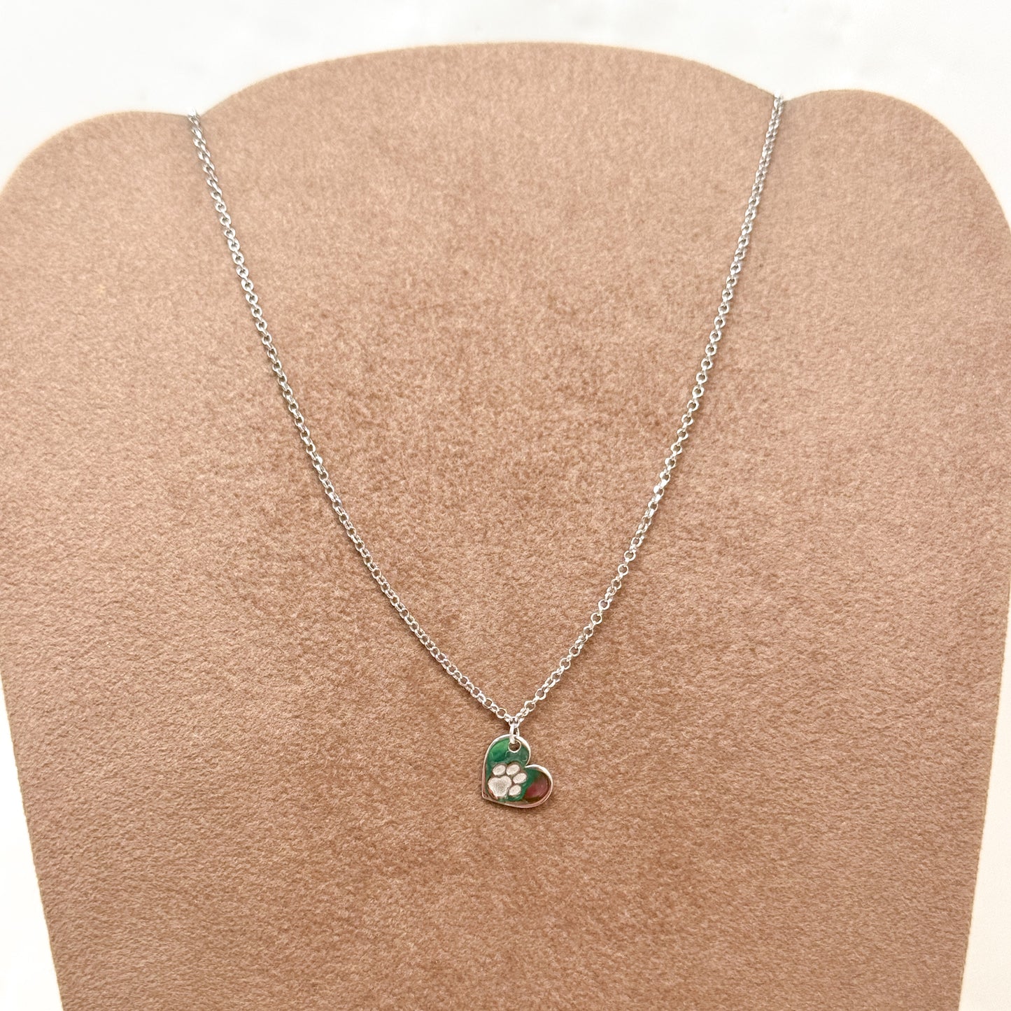 Collana catena rolò cm 38 con cuore e ormetta - Lumiere Bijoux