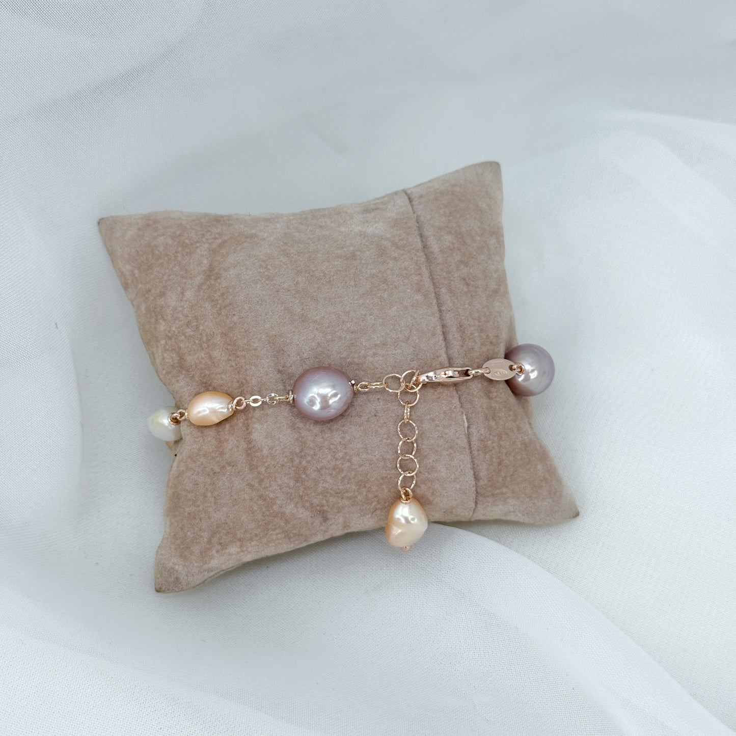 Bracciale perle di burro con perle rosa e lilla - Lumiere Bijoux