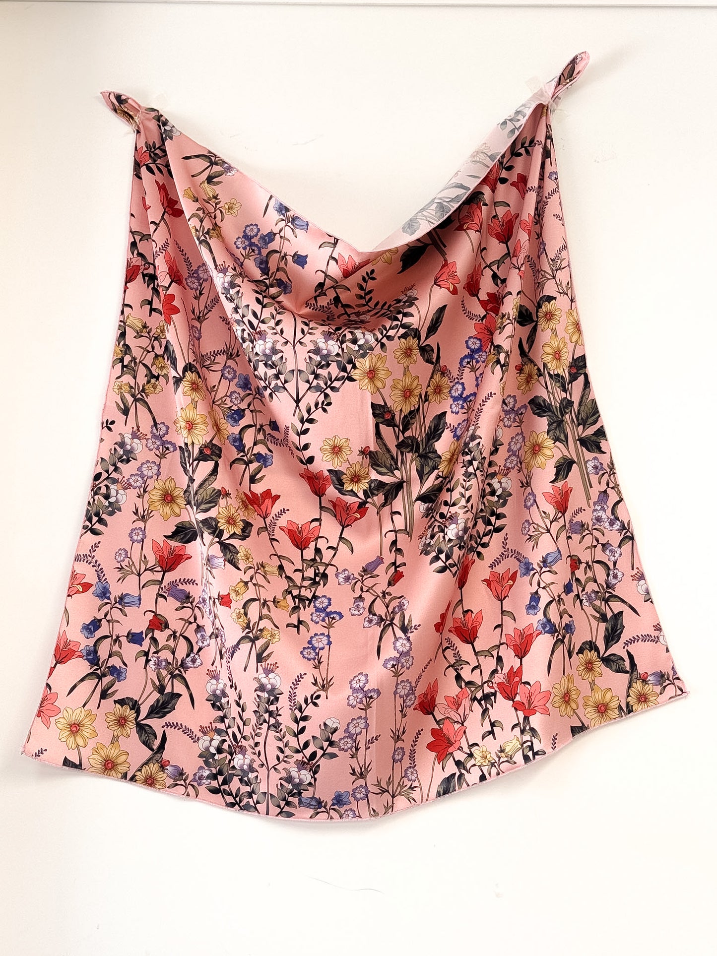 Foulard 100% seta - Floreale rosa - Lumiere Bijoux