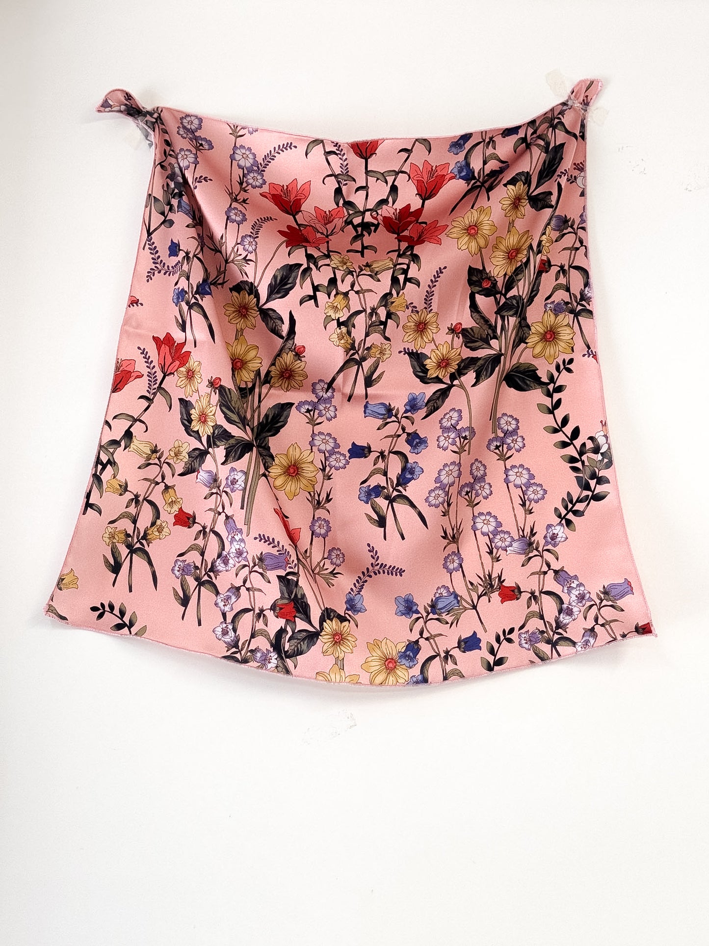 Foulard 100% seta - Floreale rosa - Lumiere Bijoux