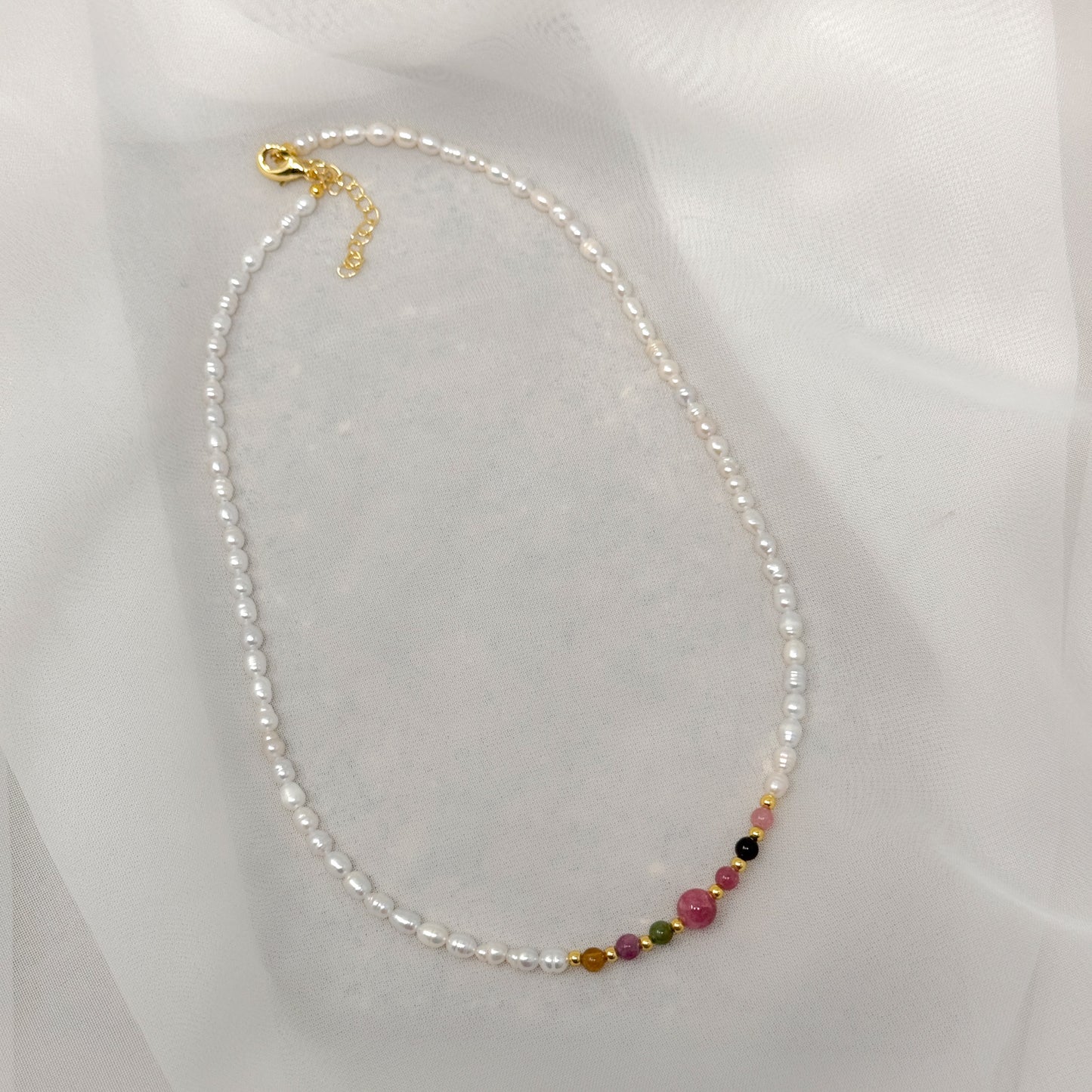 Collana perle e tormalina cm 42 - Lumiere Bijoux