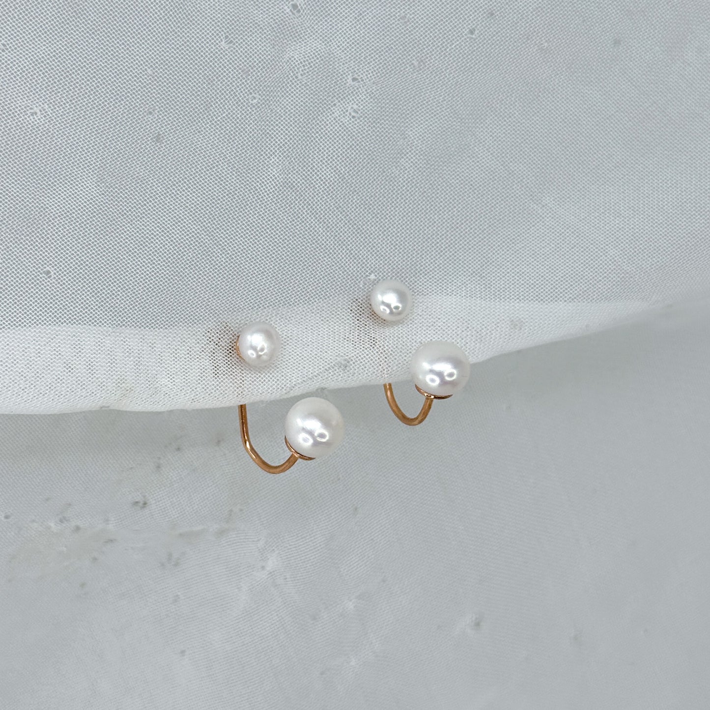 Coppia orecchini doppia perla amo - Lumiere Bijoux