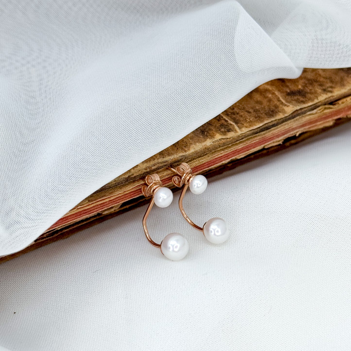 Coppia orecchini doppia perla amo - Lumiere Bijoux