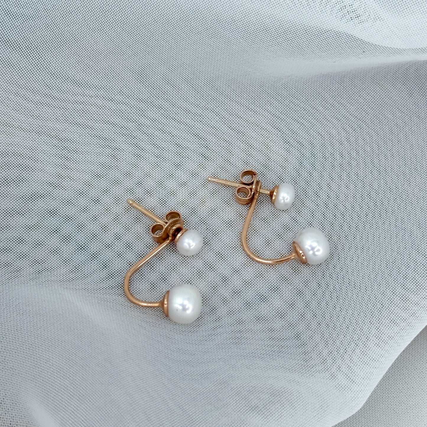 Coppia orecchini doppia perla amo - Lumiere Bijoux