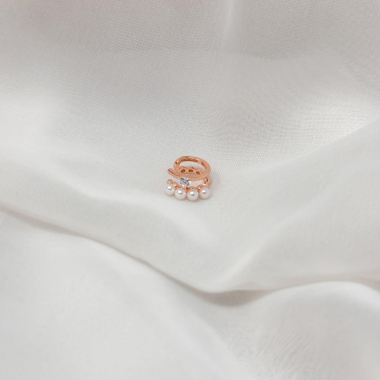 Earcuff perle e zircuore - Lumiere Bijoux