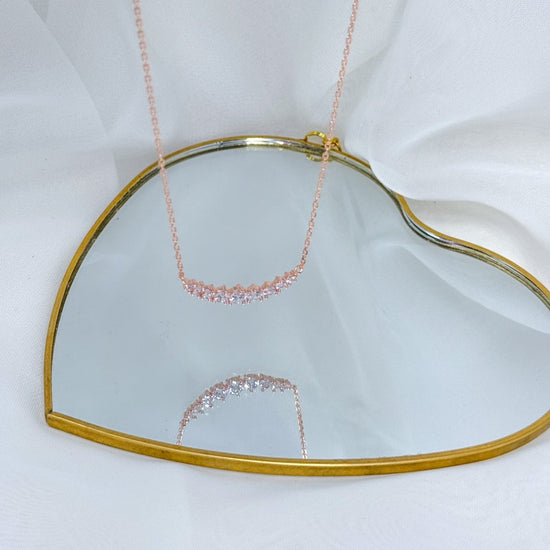 Collana rollò cm 40 con mezza luna di punti luce