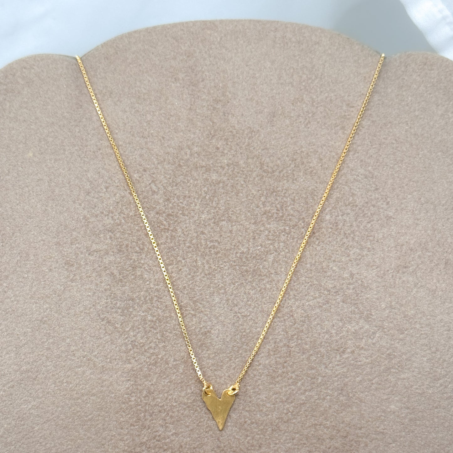 Collana catena veneziana cm 37 cuore Abbraccio da 1 cm in linea - Lumiere Bijoux