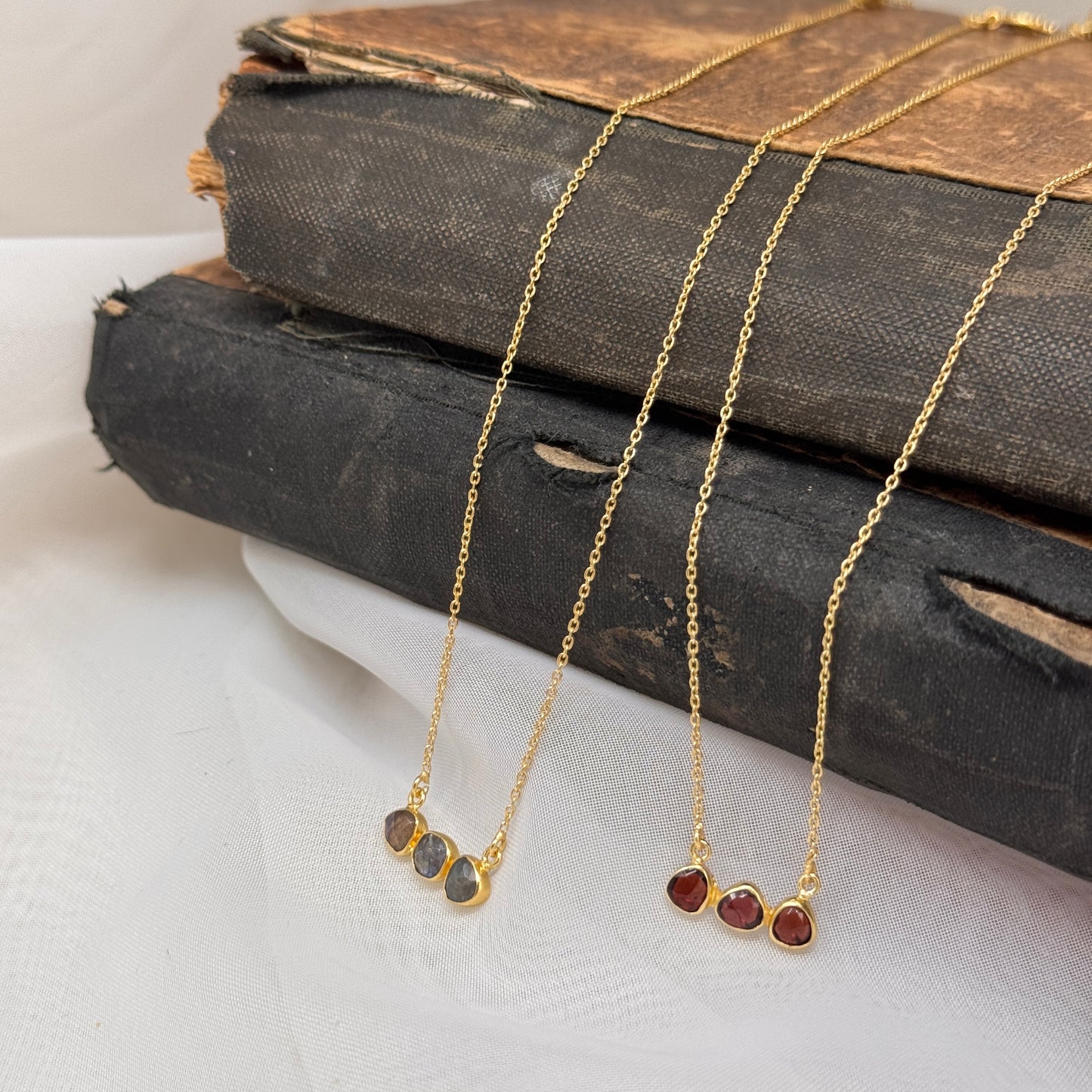 Collana Jumbo cm 40 con granato o labradorite - Lumiere Bijoux