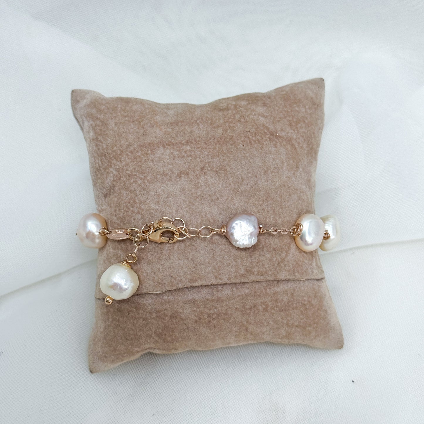 Bracciale perle bianche e rosa - Lumiere Bijoux