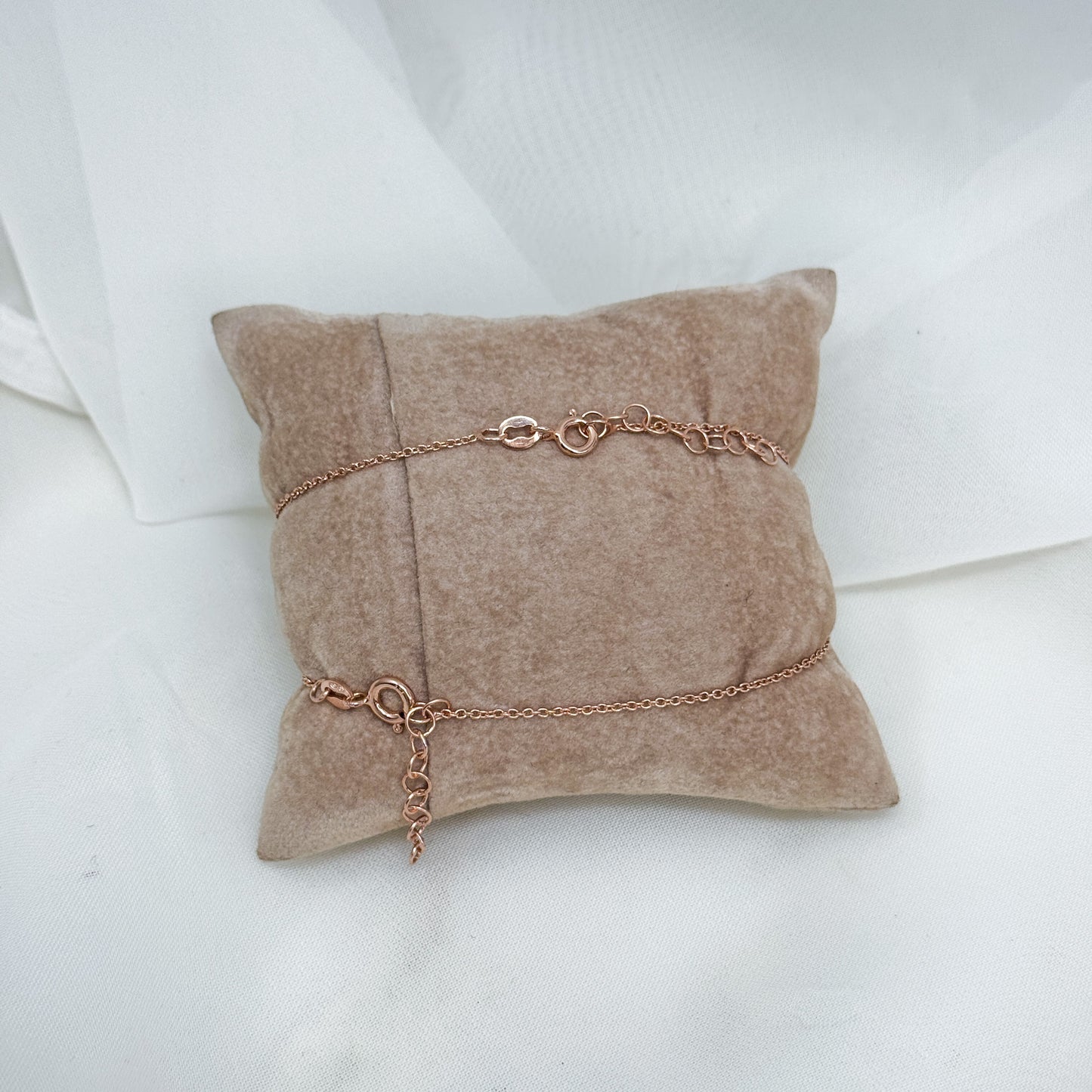 Bracciale con mini targhetta cuore o stella in argento rosé - Lumiere Bijoux