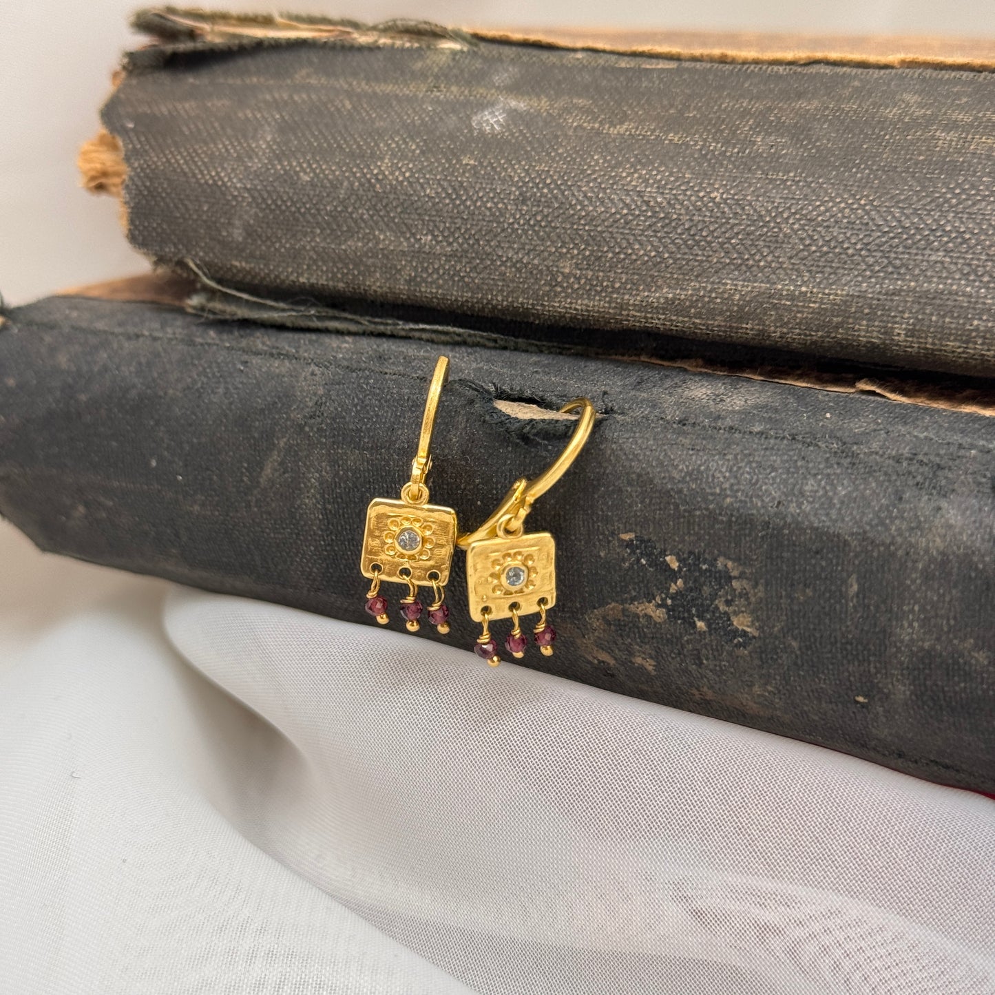 Coppia orecchini Miko Topazio e granato - Lumiere Bijoux
