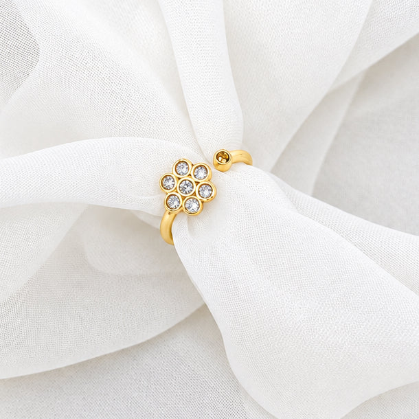 Anello Rita regolabile cristalli - Lumiere Bijoux