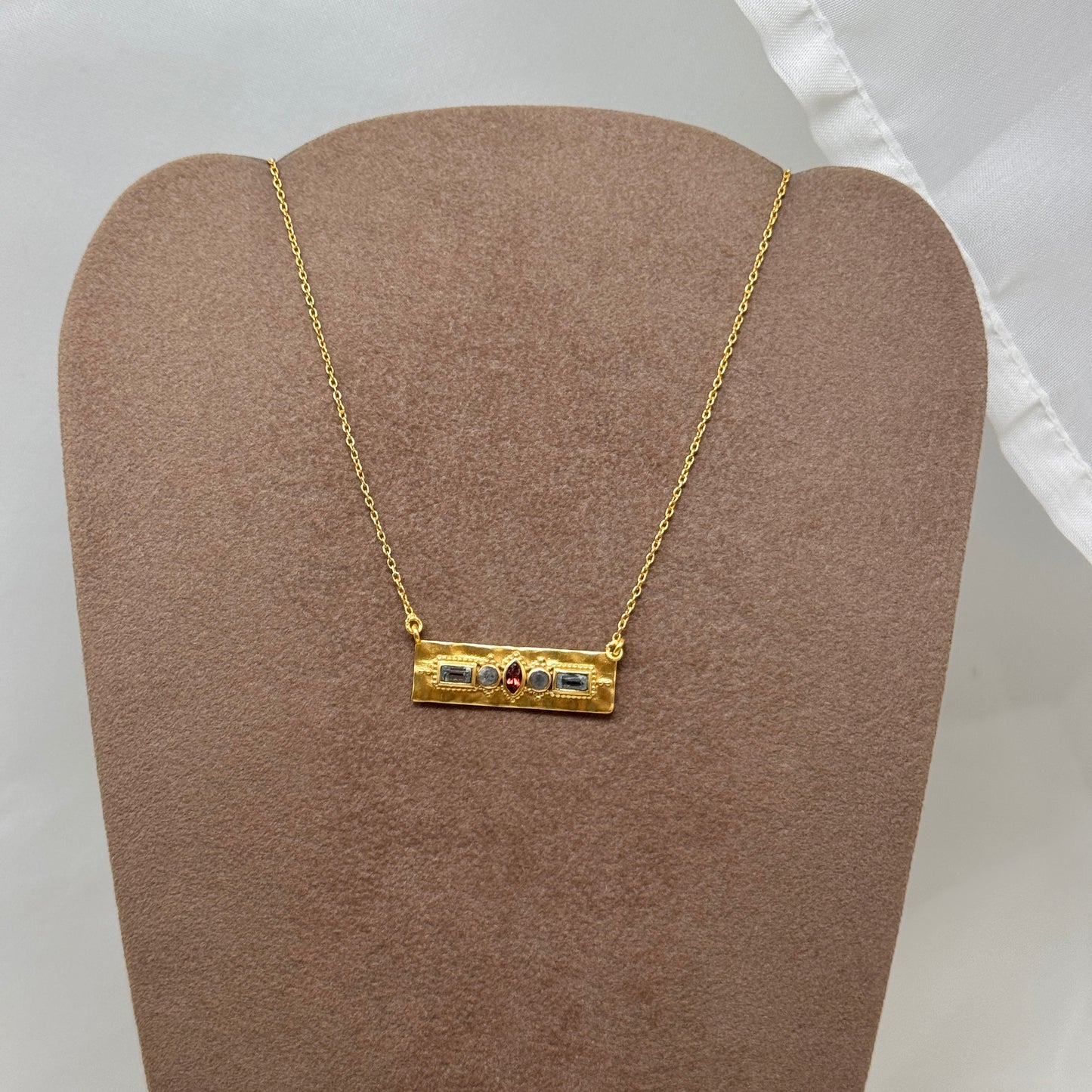 Collana Miski cm 40 con granato labradorite e topazio - Lumiere Bijoux