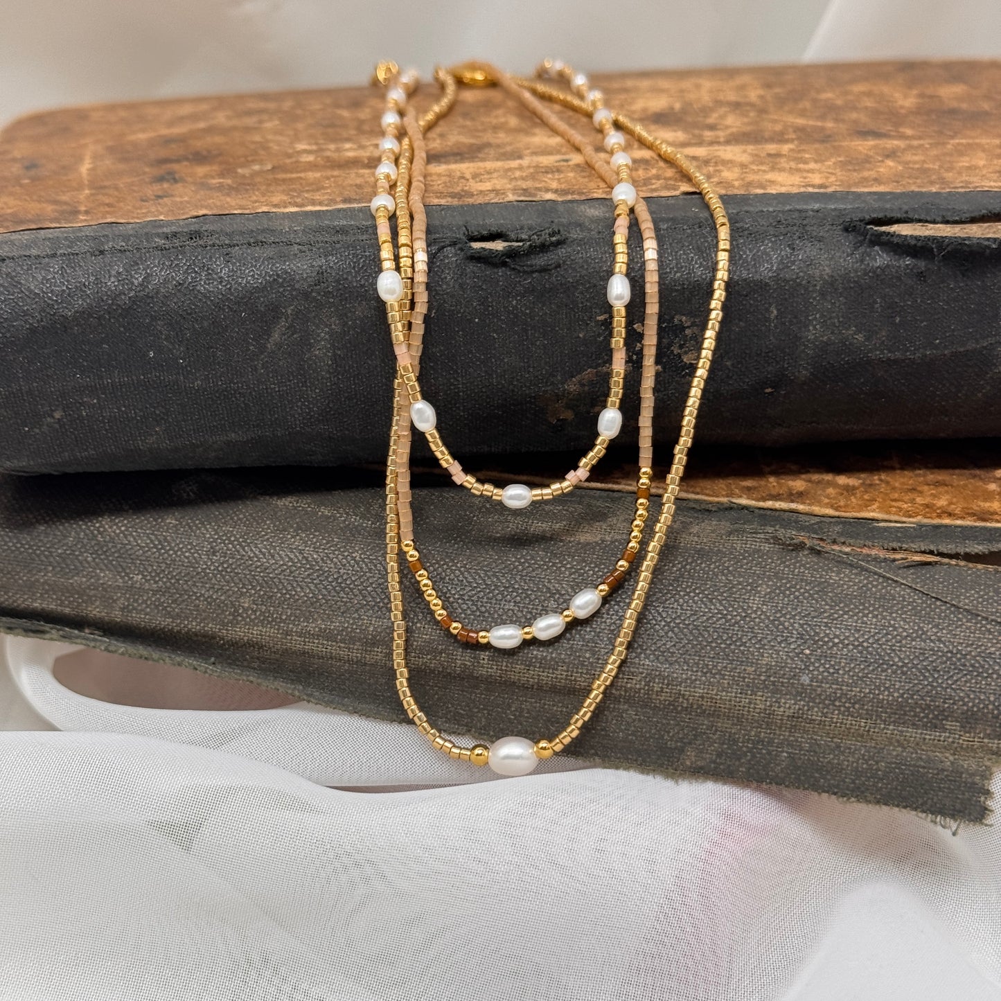 Collana perle risino e miyuki alternate - Lumiere Bijoux