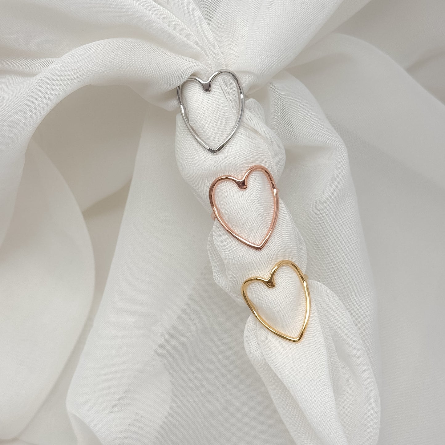 Anello regolabile cuore vuoto Formentera - Lumiere Bijoux