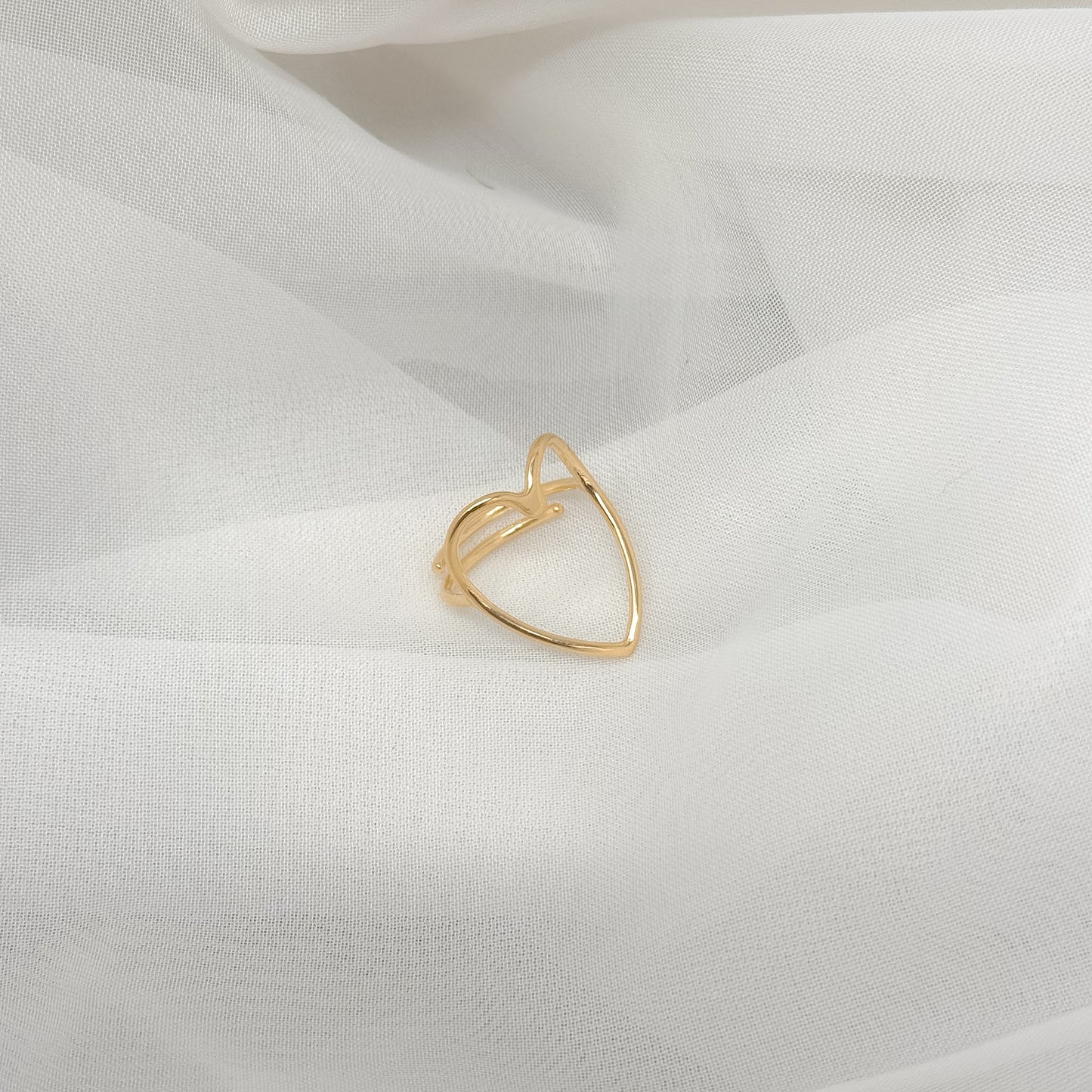 Anello regolabile cuore vuoto Formentera - Lumiere Bijoux