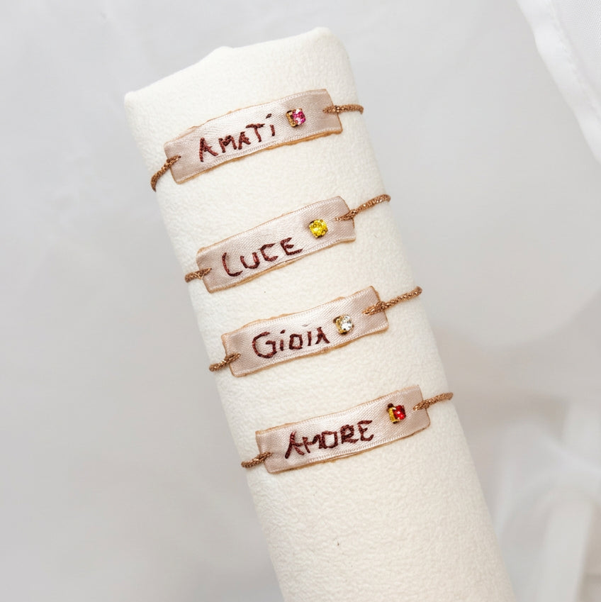 Bracciale emozionale con parola e punto luce - Lumiere Bijoux