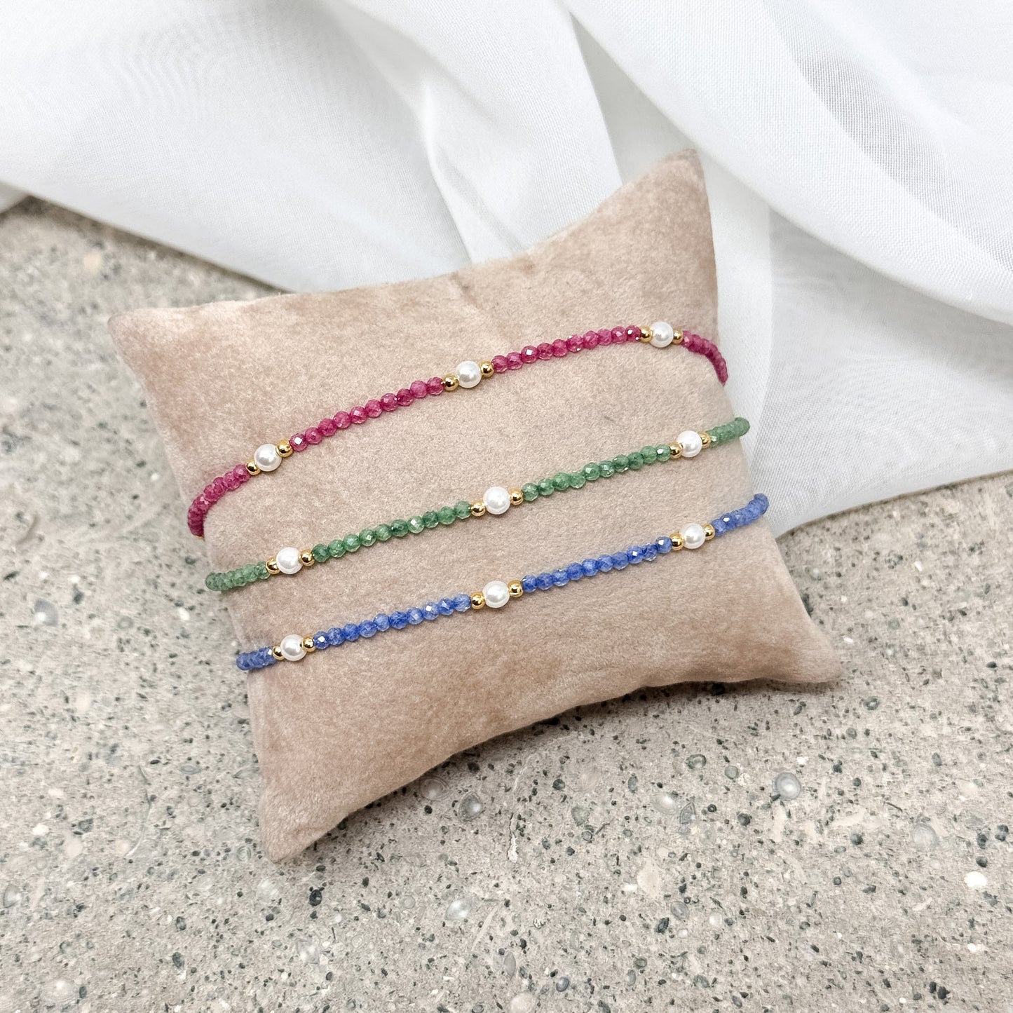 Bracciale cristalli e perle naturali ottone - Lumiere Bijoux