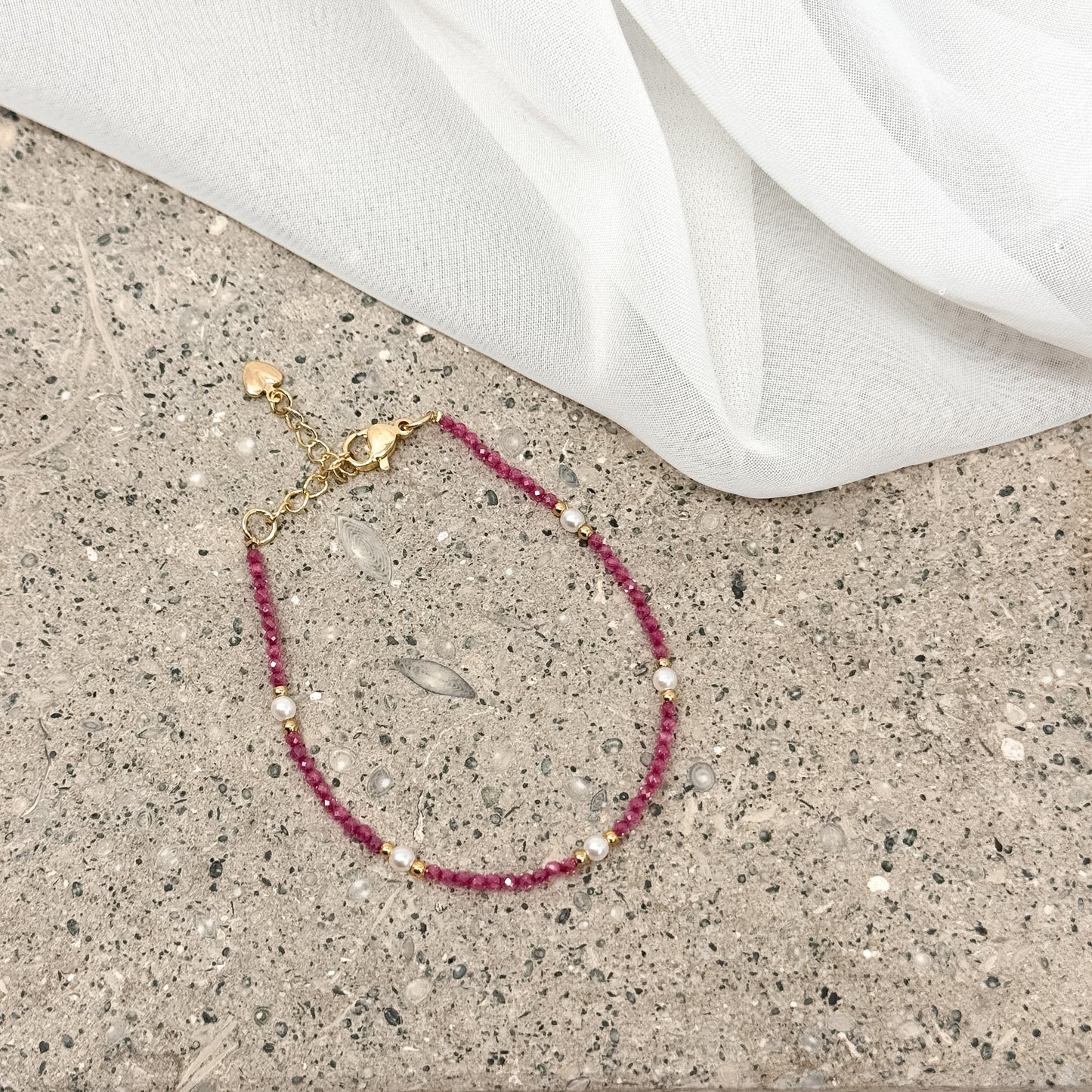Bracciale cristalli e perle naturali ottone - Lumiere Bijoux