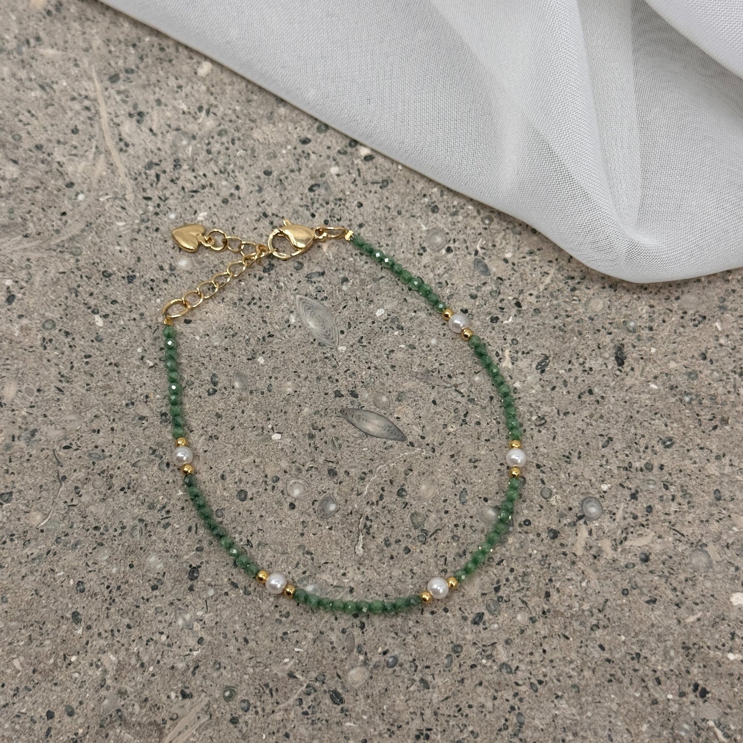 Bracciale cristalli e perle naturali ottone - Lumiere Bijoux