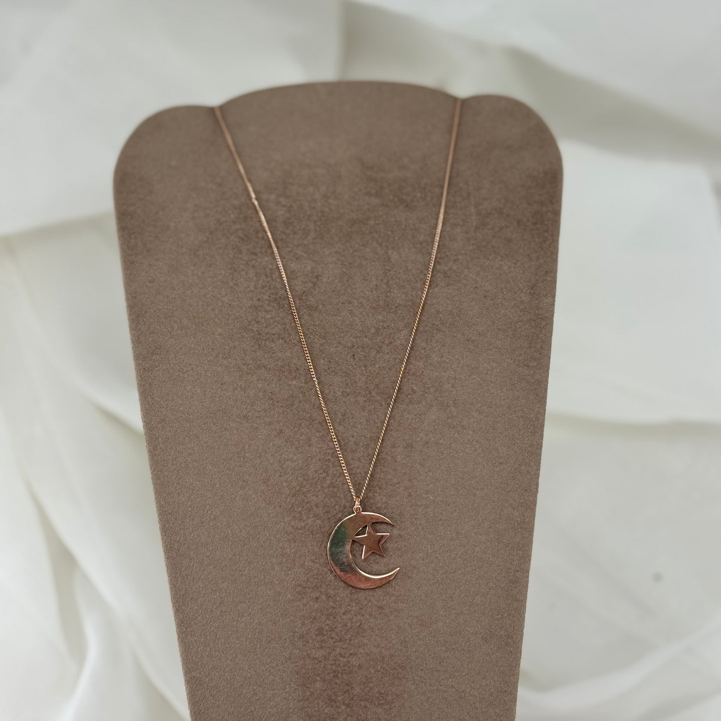 Collana cm 50 catena forzatina con mezzaluna e stella pendente - Lumiere Bijoux
