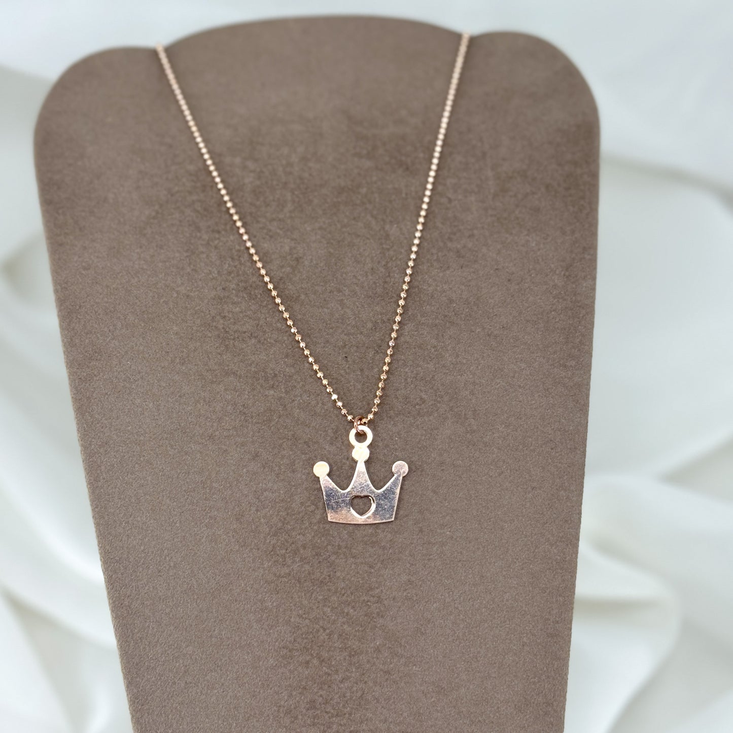 Collana cm 50 catena militare diamantata con corona da 1.5 cm - Lumiere Bijoux
