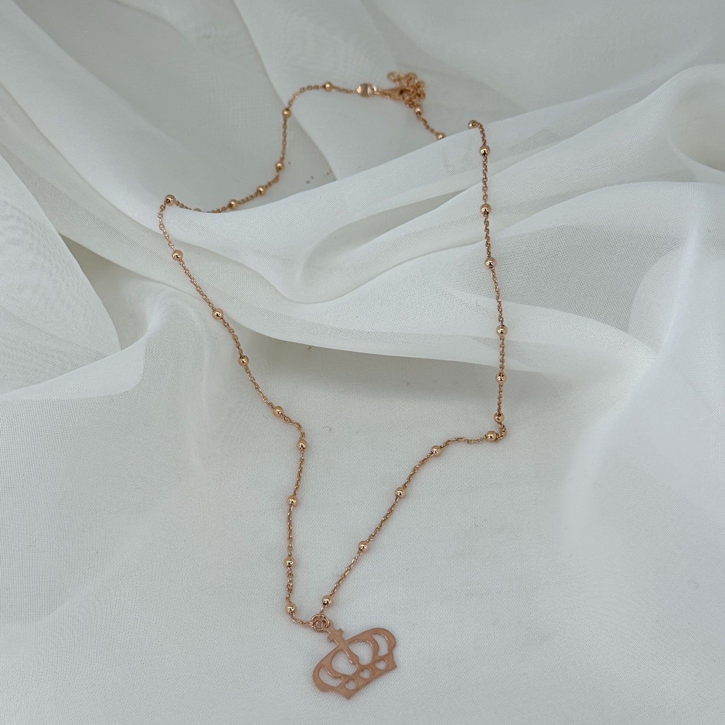 Collana cm 50 catena rosario con corona da 1.5 cm - Lumiere Bijoux