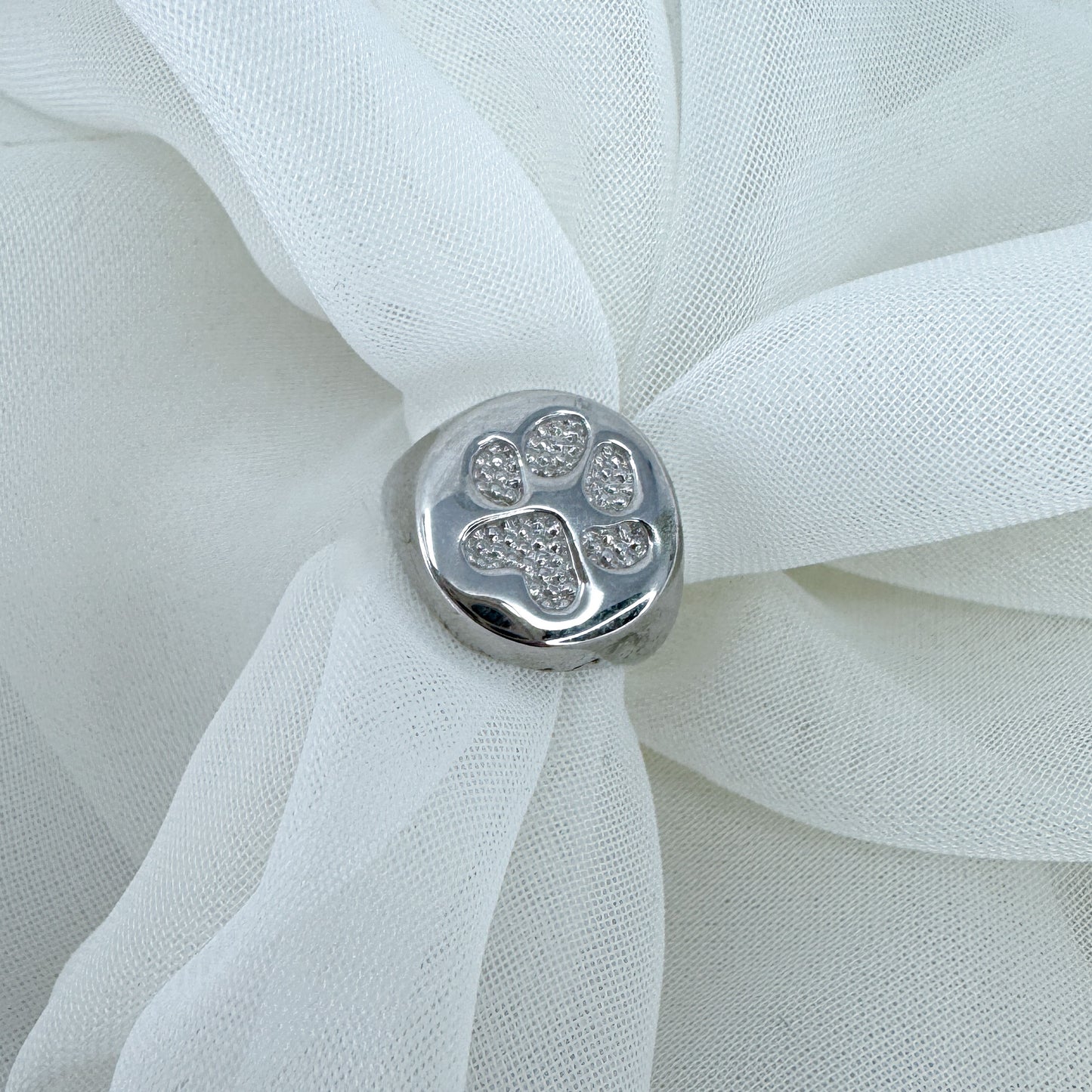 Anello chevalier rosè regolabile con zampetta - Lumiere Bijoux
