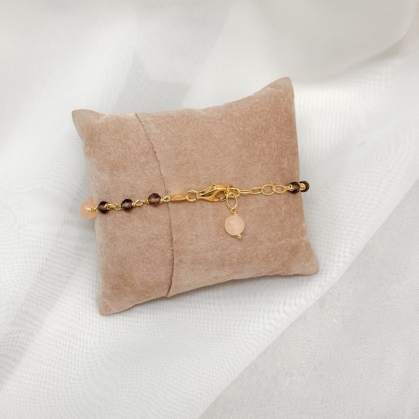 Bracciale con quarzo fumé o pietra di luna - Lumiere Bijoux