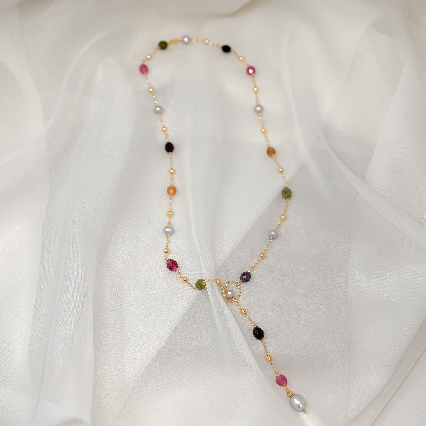 Collana del DESIDERIO lunga 62cm con anello attorcigliato - Lumiere Bijoux