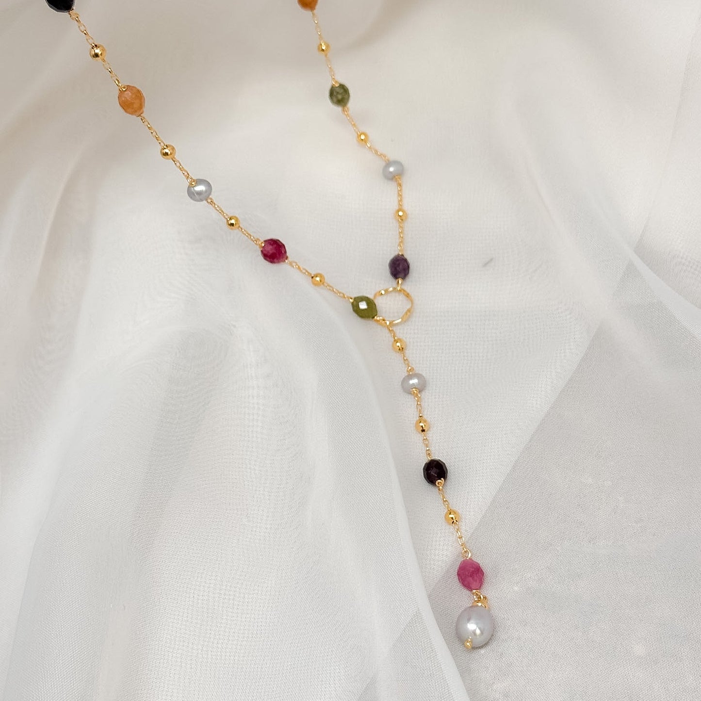Collana del DESIDERIO lunga 62cm con anello attorcigliato - Lumiere Bijoux