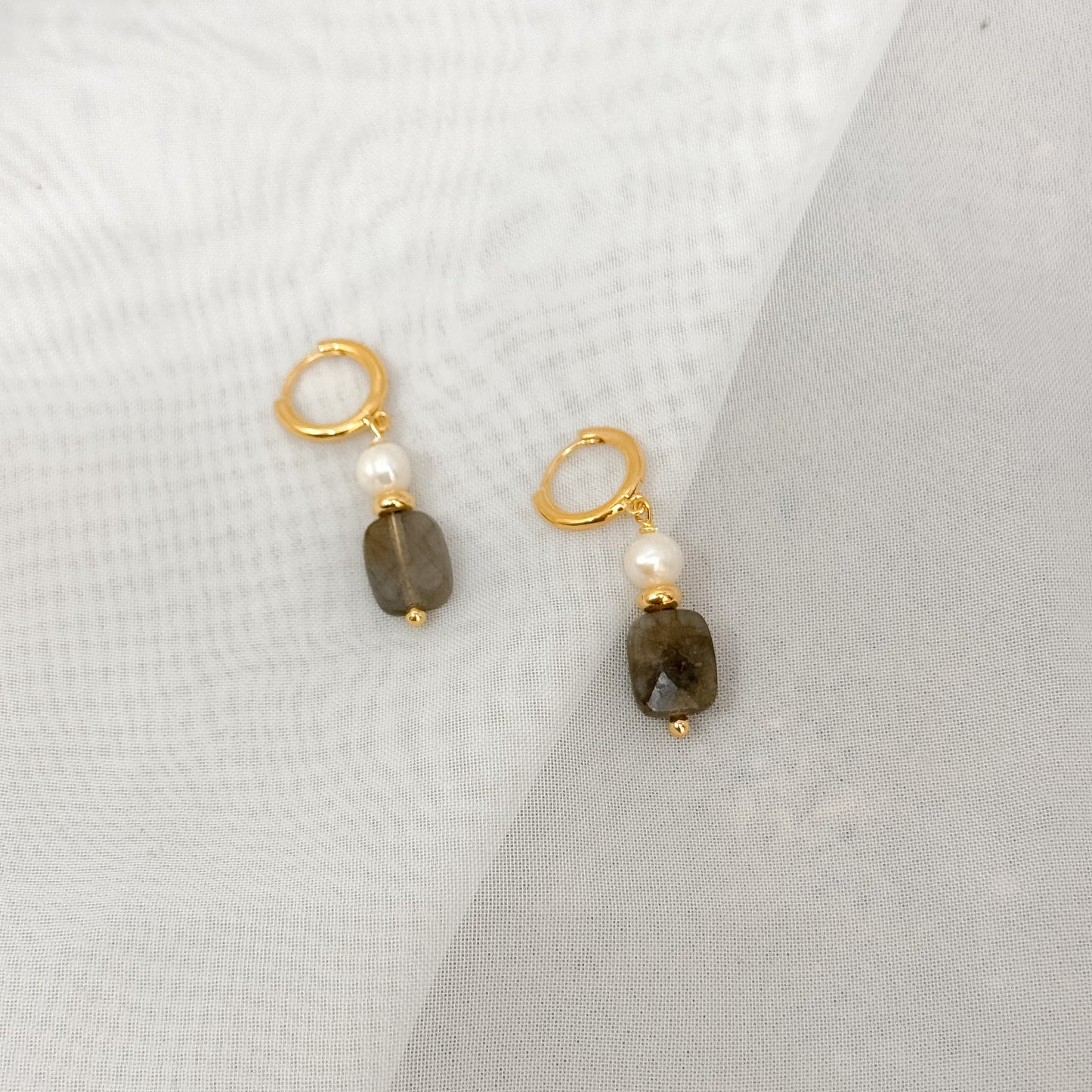 Coppia orecchini scattino con pietre semipreziose - Lumiere Bijoux