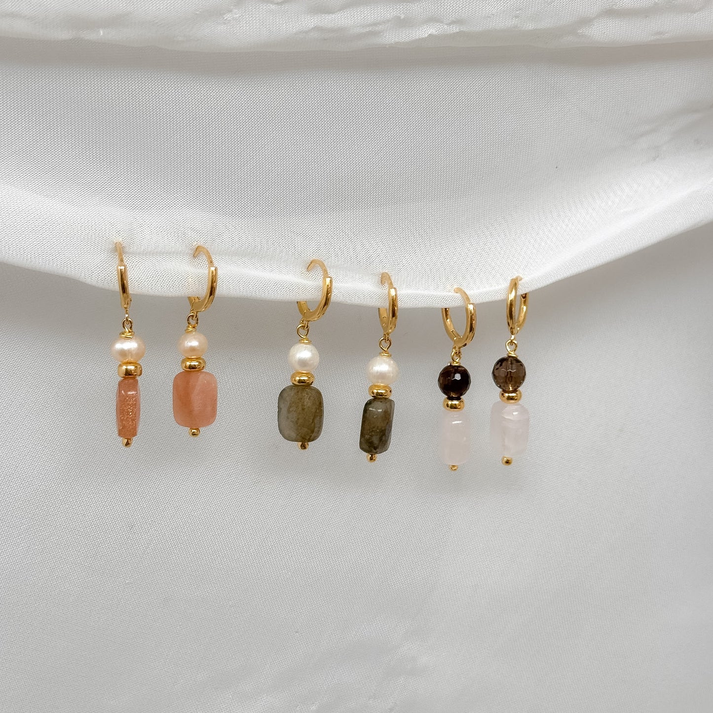 Coppia orecchini scattino con pietre semipreziose - Lumiere Bijoux