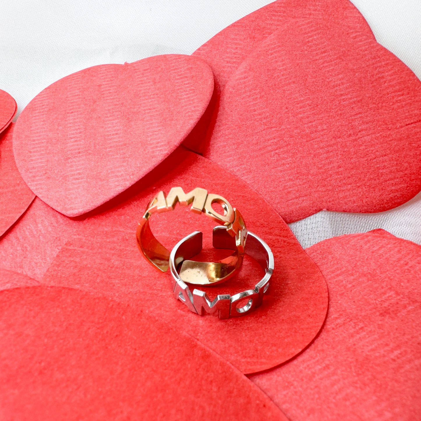 Anello fedina regolabile "AMORE" in argento 925 - Lumiere Bijoux