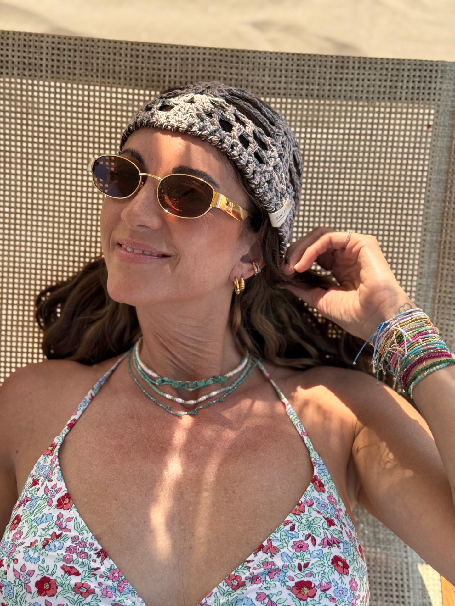 Collana cristalli e perle risino naturali bianche cm 38 base ottone - Lumiere Bijoux