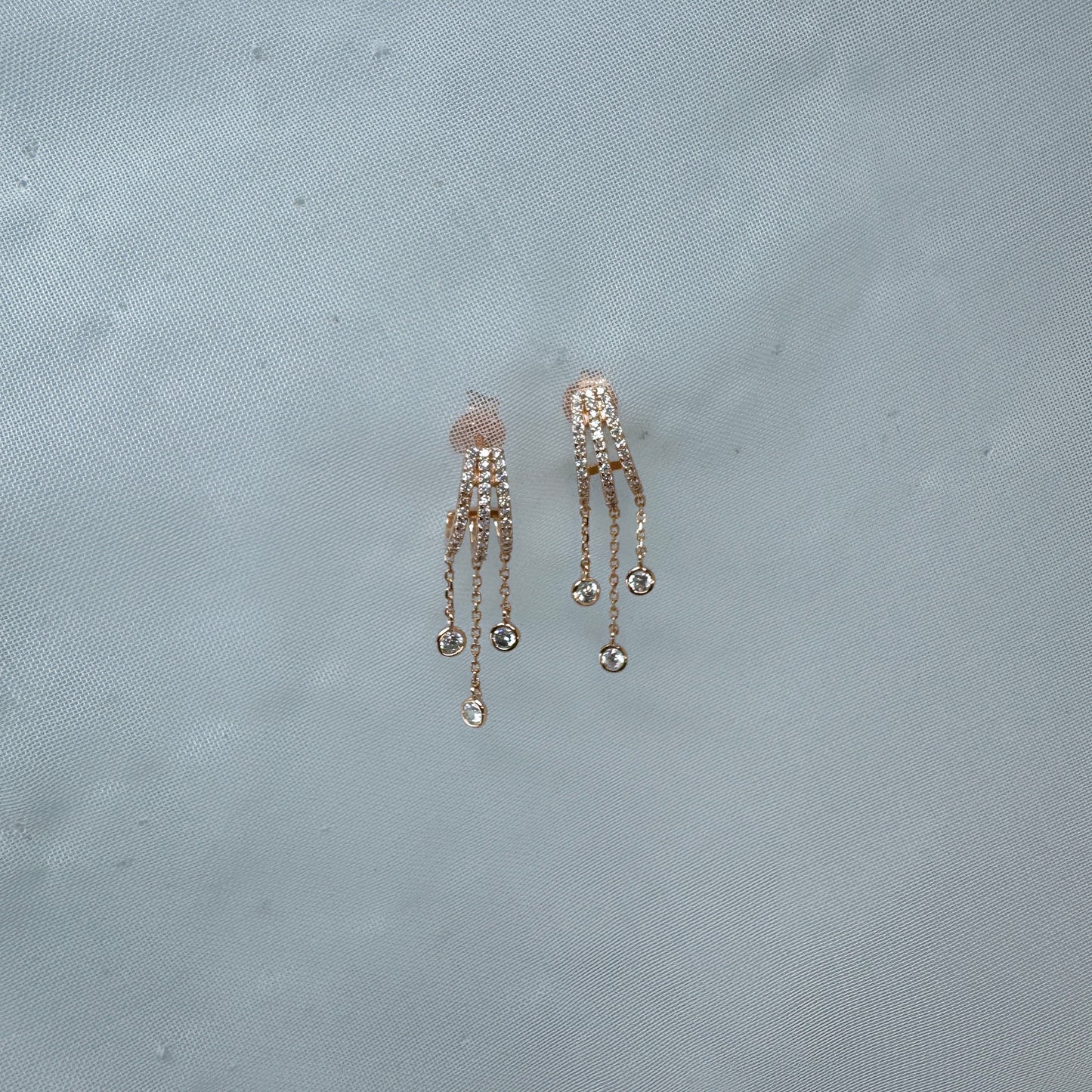 Coppia orecchini con tre punti luce pendenti - Lumiere Bijoux