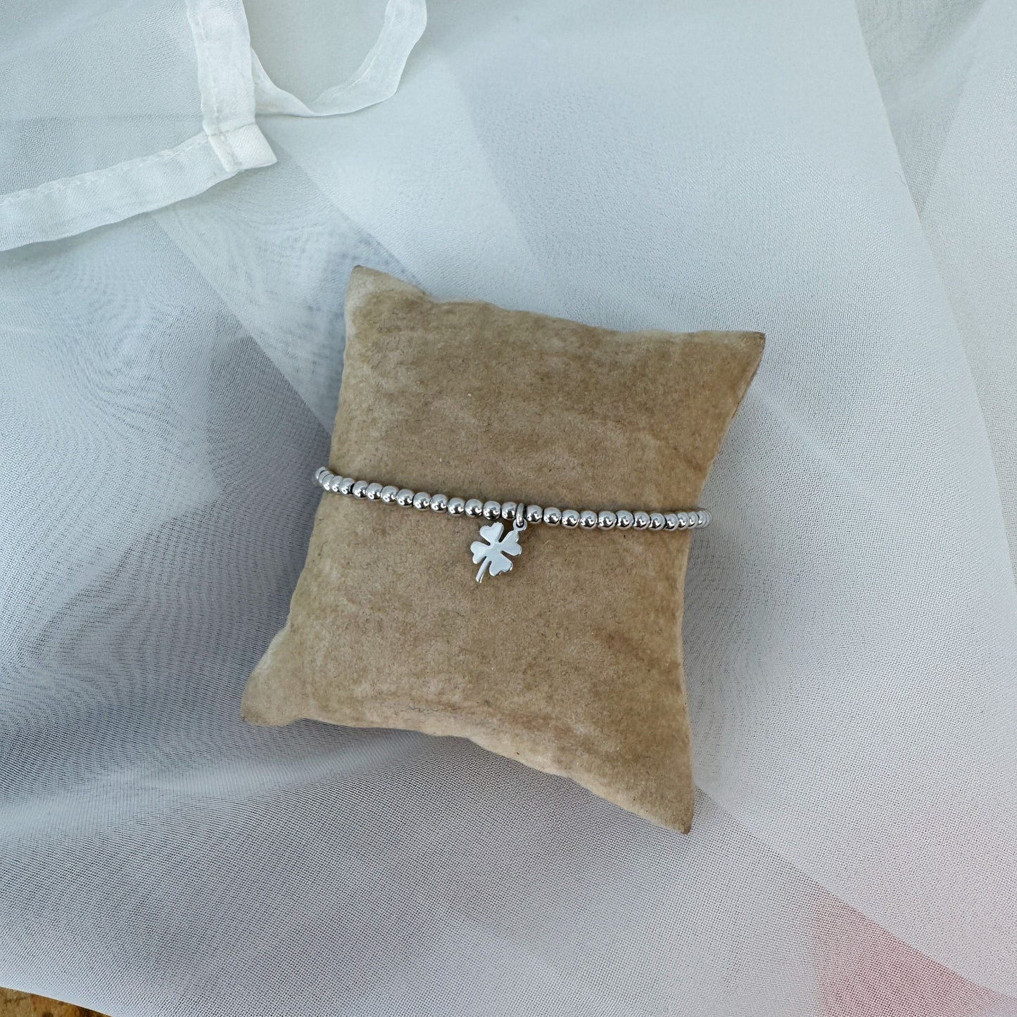 Bracciale elastico con sfere e soggetto emozionale pendente - Lumiere Bijoux