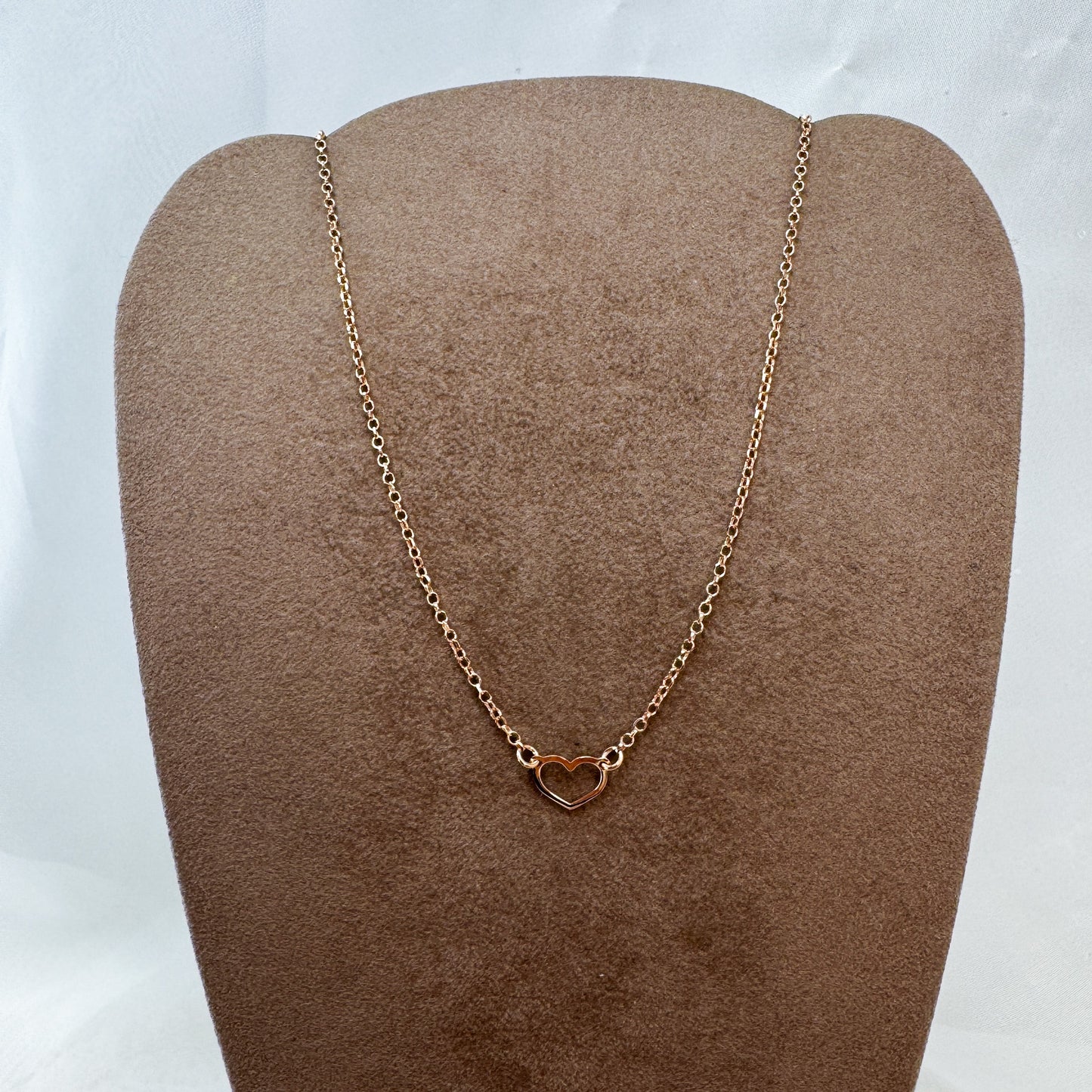 Collana catena rolo cm40 cuore vuoto in linea - Lumiere Bijoux