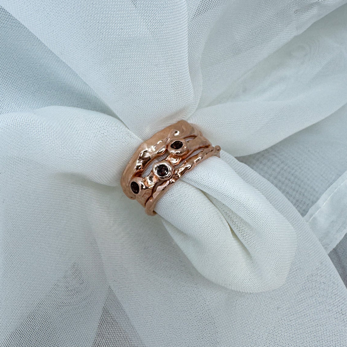 Anello martellato fine - Lumiere Bijoux