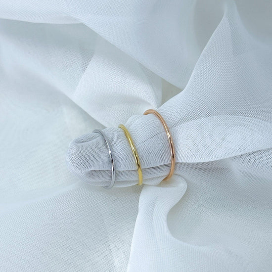 Anello fedina liscia rosè - argento - oro giallo - Lumiere Bijoux